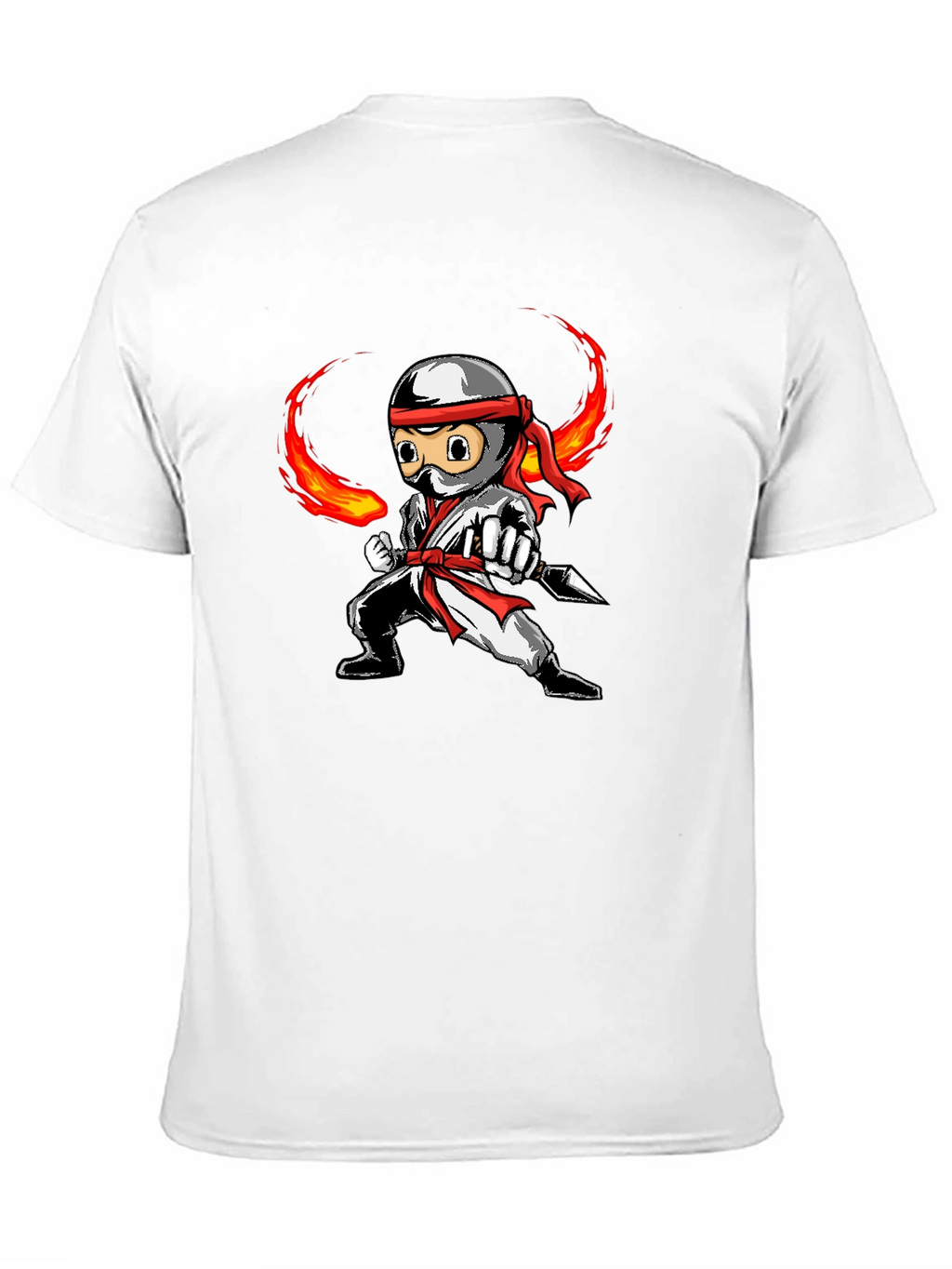 Ninja Cartoon Graphic Black T-Shirt