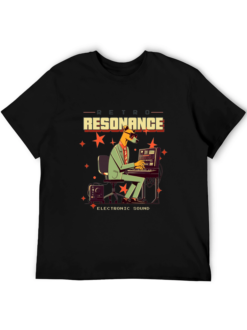 Retro Resonance Graphic T-Shirt - Electronic Sound