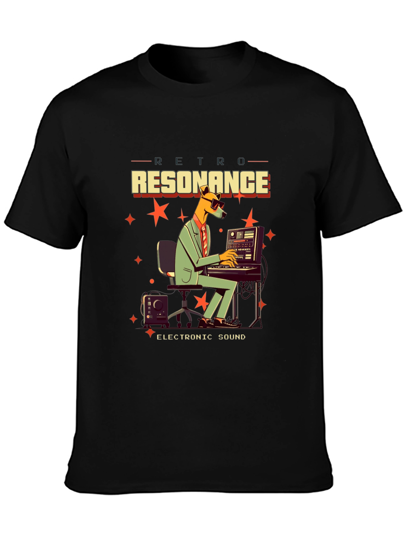 Retro Resonance Graphic T-Shirt - Electronic Sound