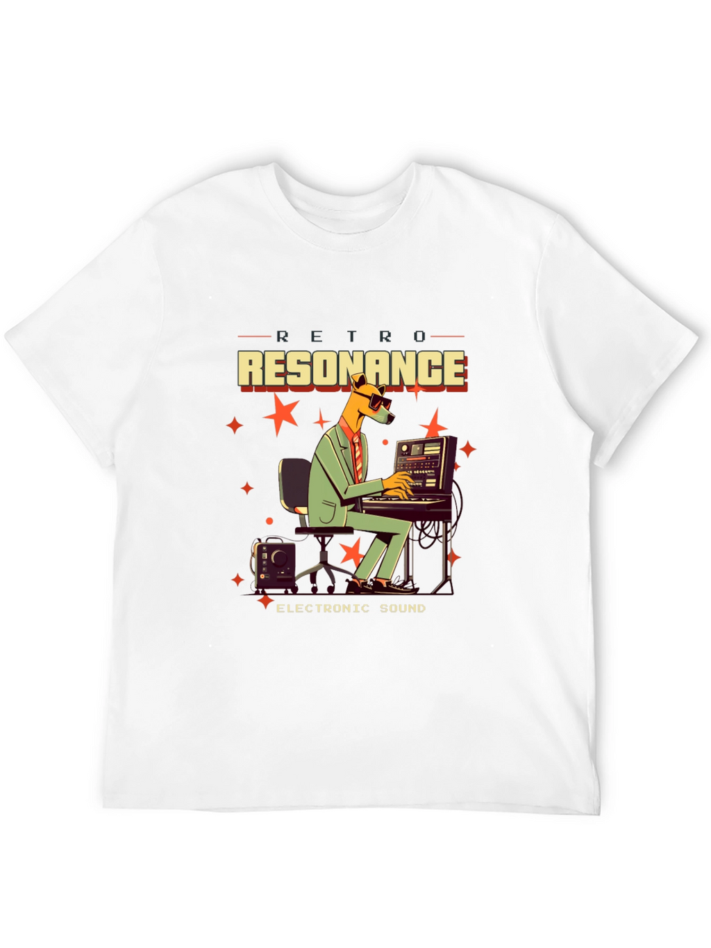 Retro Resonance Graphic T-Shirt - Electronic Sound