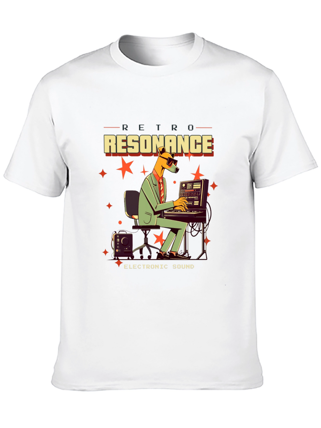 Retro Resonance Graphic T-Shirt - Electronic Sound