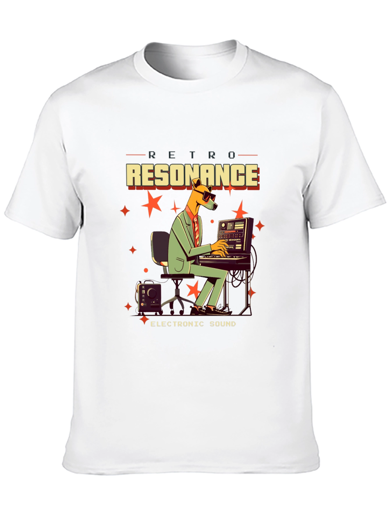 Retro Resonance Graphic T-Shirt - Electronic Sound