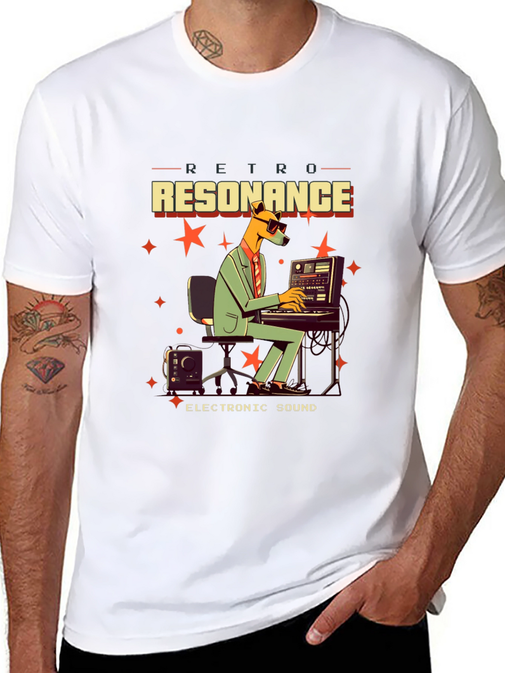 Retro Resonance Graphic T-Shirt - Electronic Sound