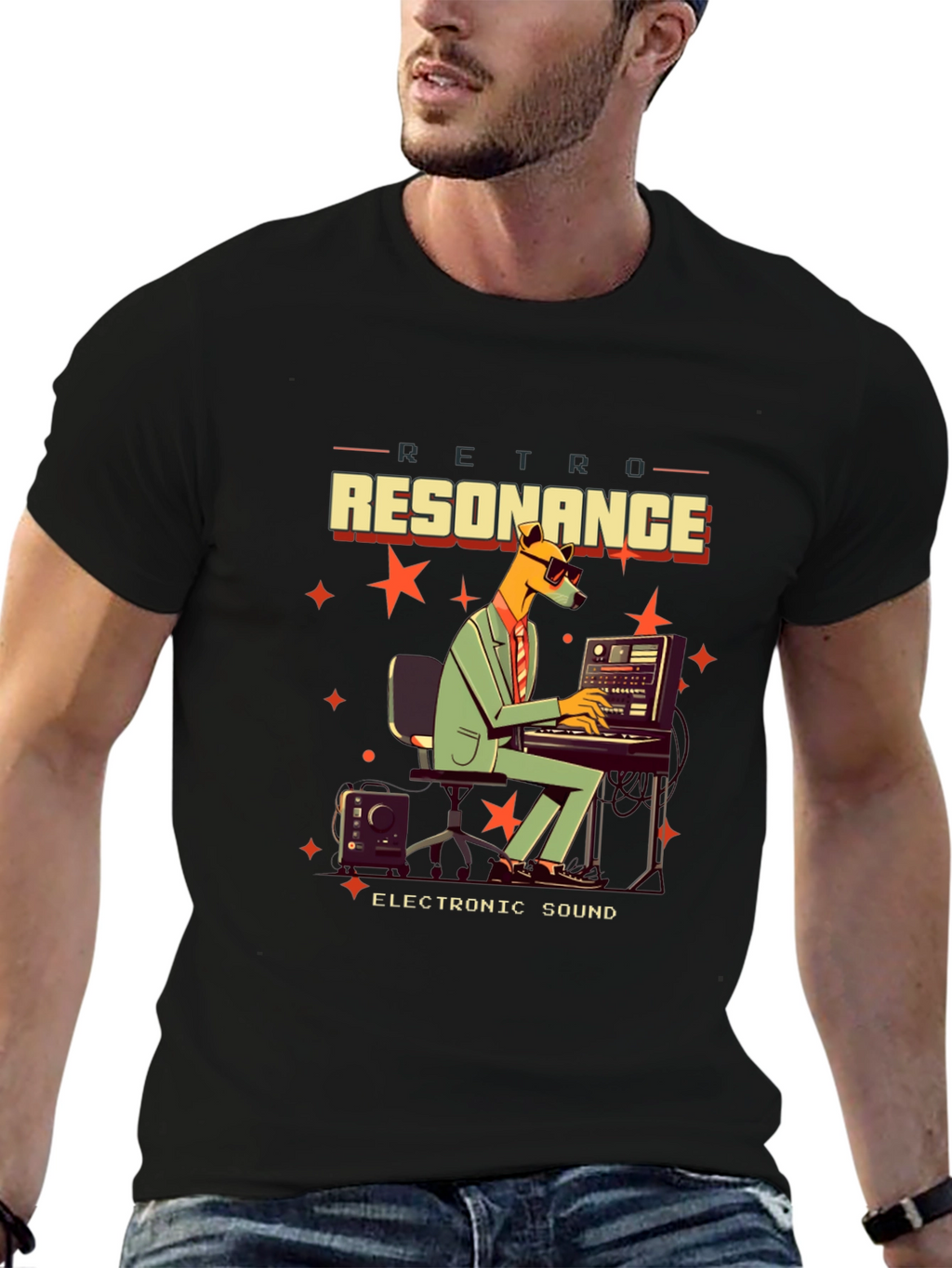 Retro Resonance Graphic T-Shirt - Electronic Sound