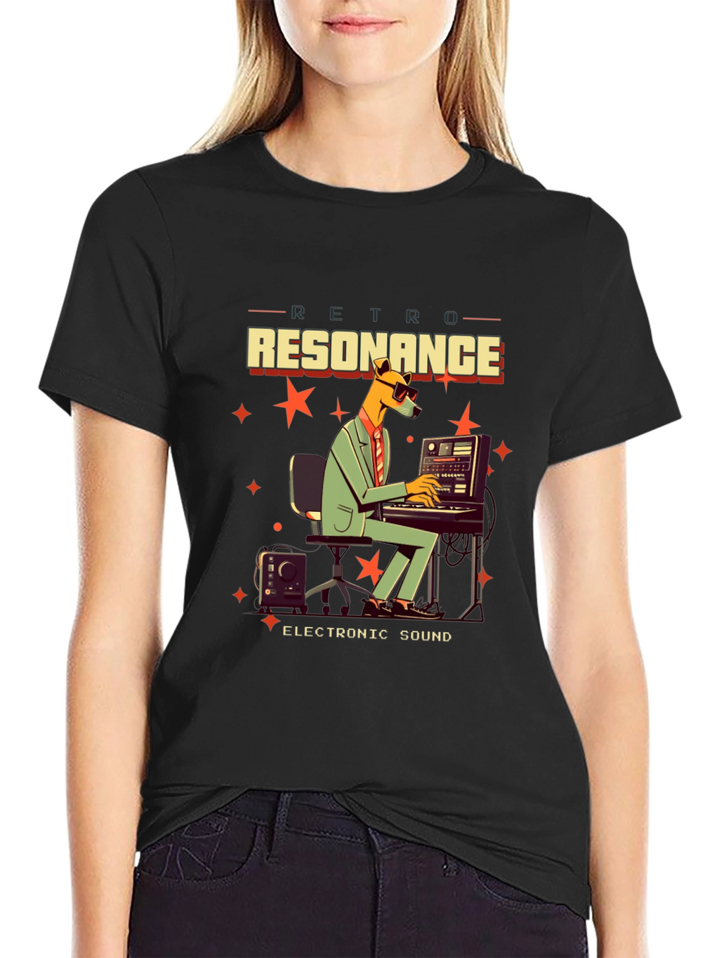 Retro Resonance Graphic T-Shirt - Electronic Sound
