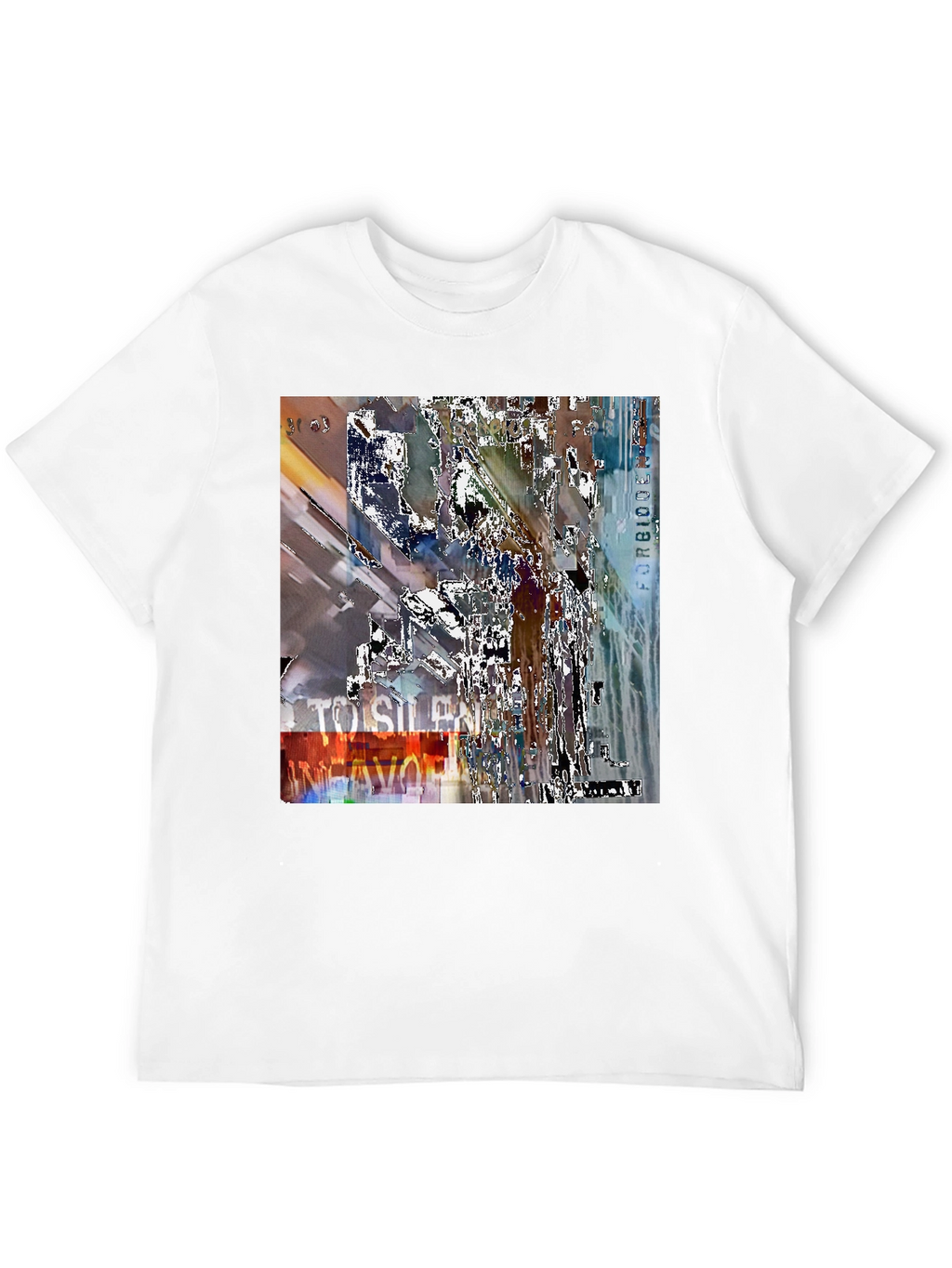 Abstract Graphic Print Black Crew Neck T-Shirt