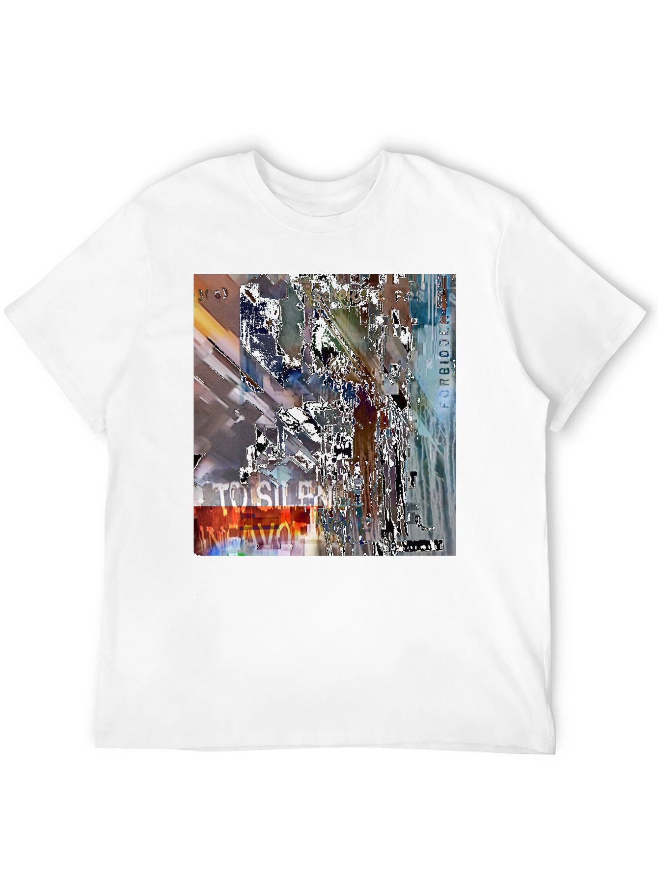 Abstract Graphic Print Black Crew Neck T-Shirt