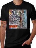 Abstract Graphic Print Black Crew Neck T-Shirt