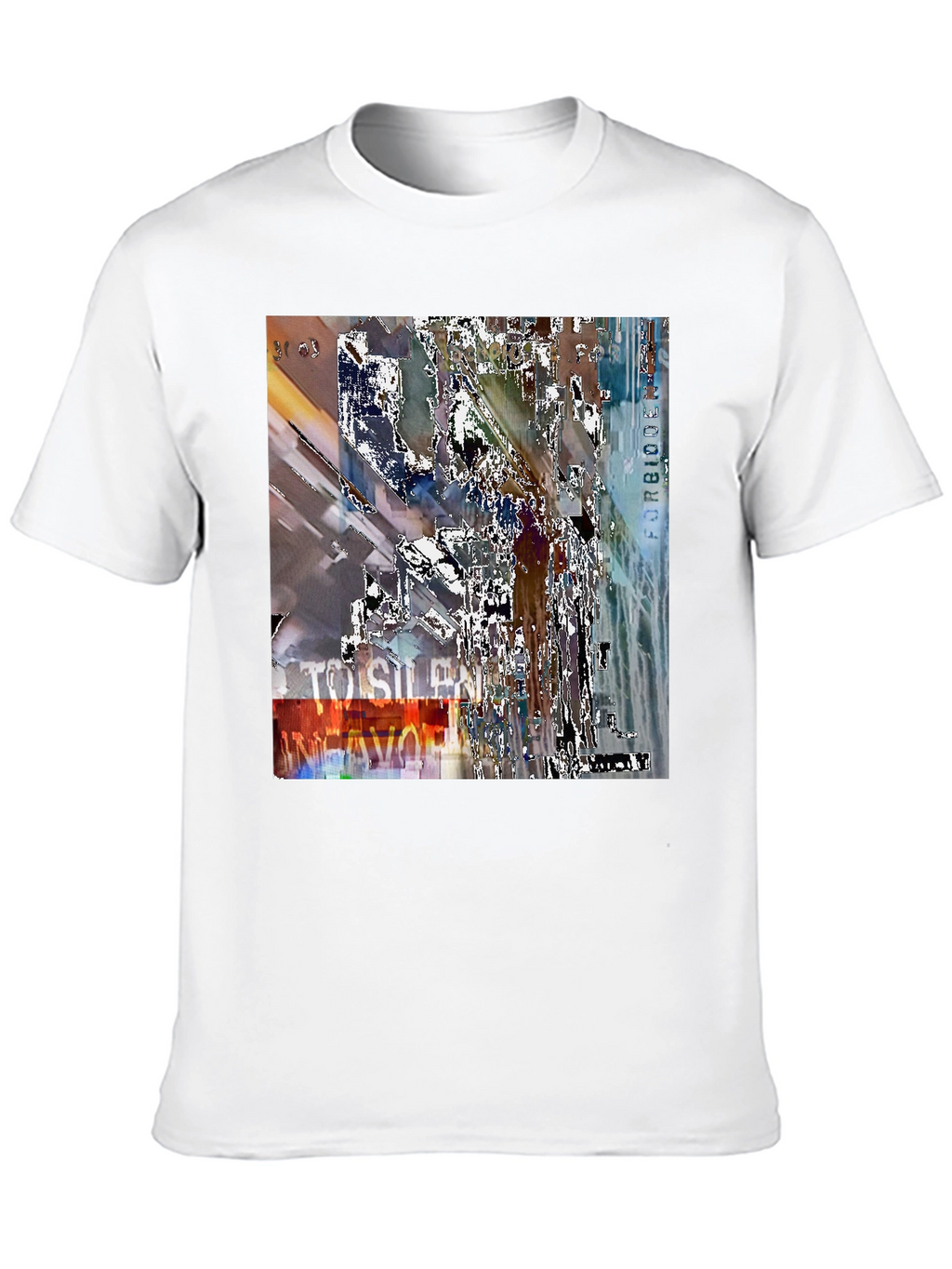 Abstract Graphic Print Black Crew Neck T-Shirt