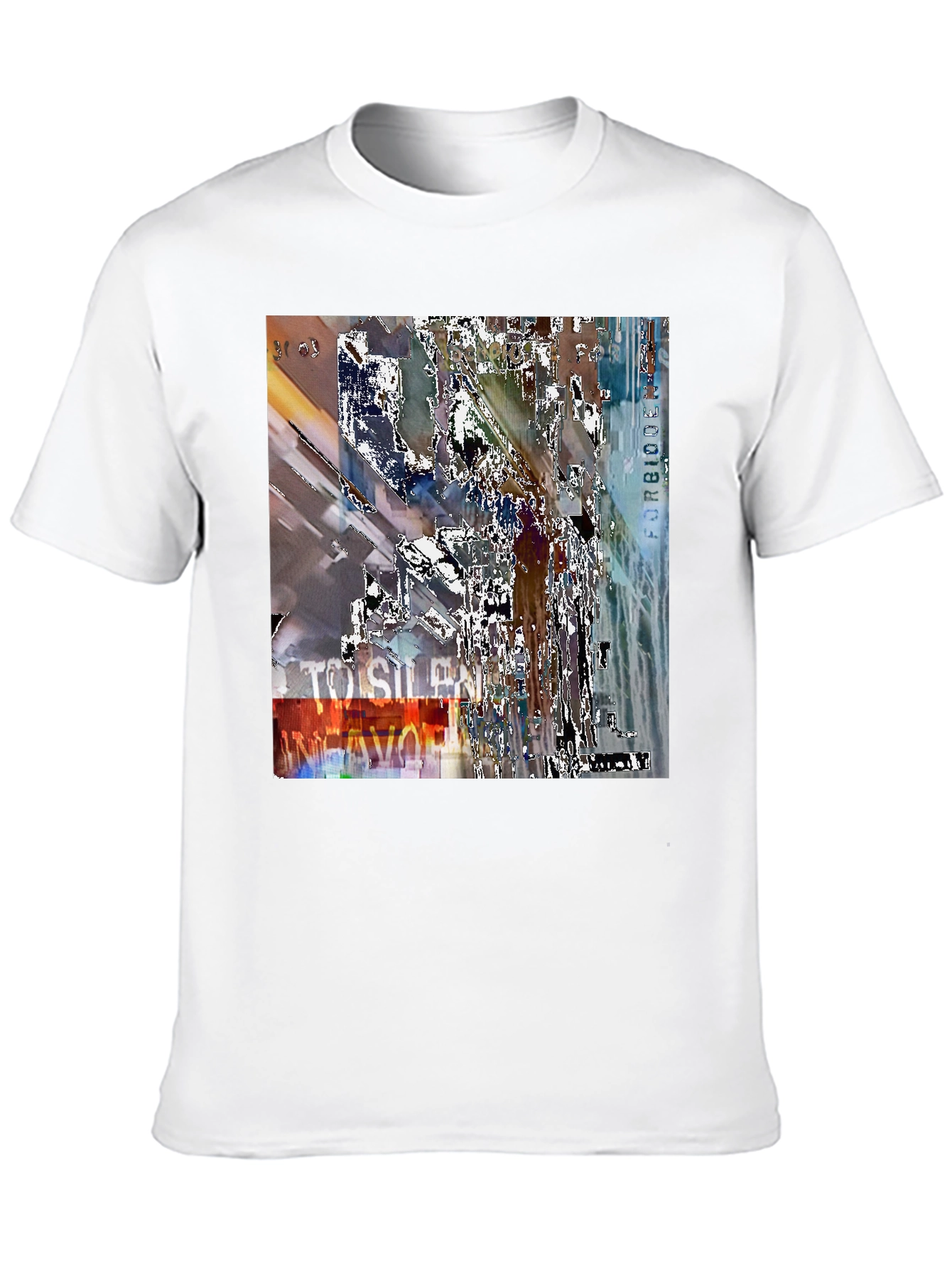 Abstract Graphic Print Black Crew Neck T-Shirt
