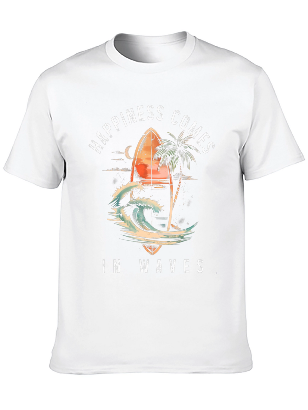 Happiness Comes in Waves Graphic Tee - Surf Style