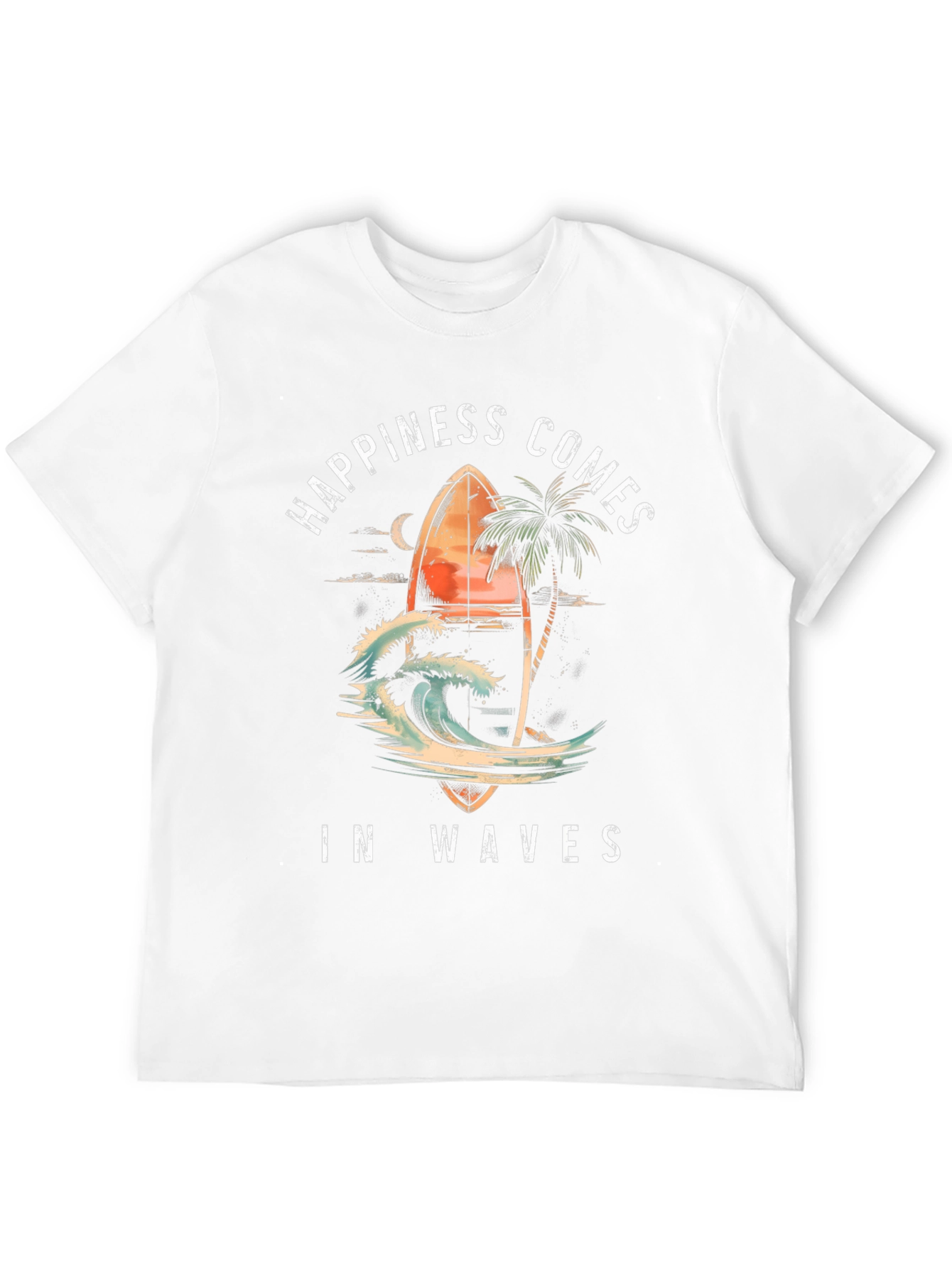 Happiness Comes in Waves Graphic Tee - Surf Style