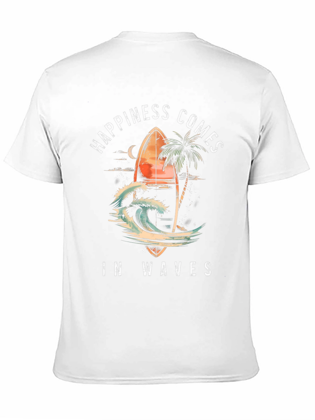 Happiness Comes in Waves Graphic Tee - Surf Style