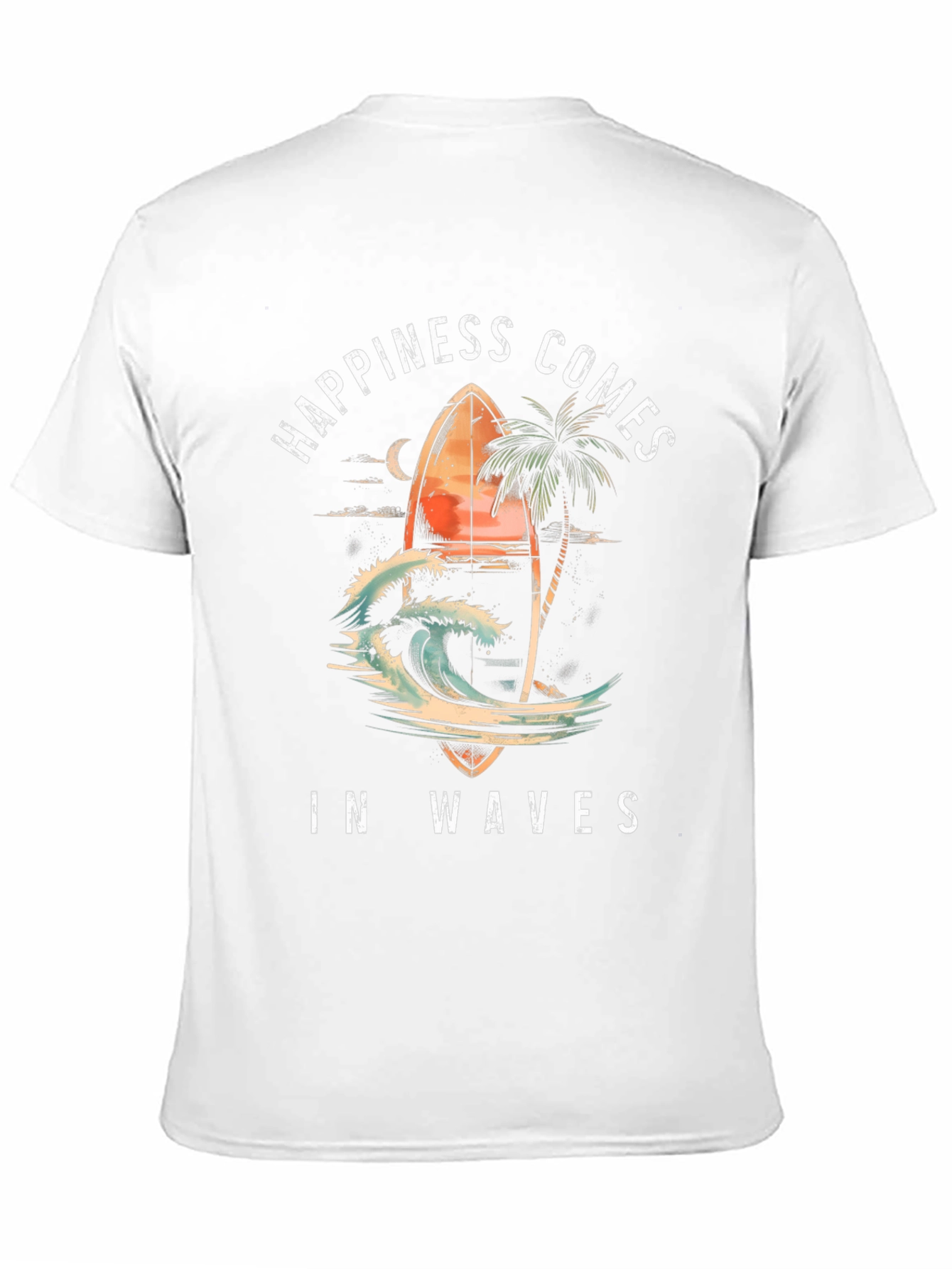 Happiness Comes in Waves Graphic Tee - Surf Style