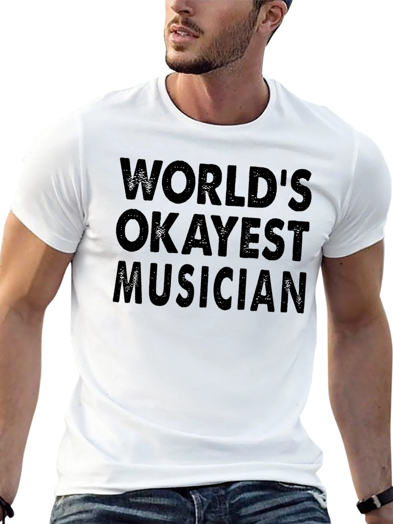 Worlds Okayest Musician Black T-Shirt