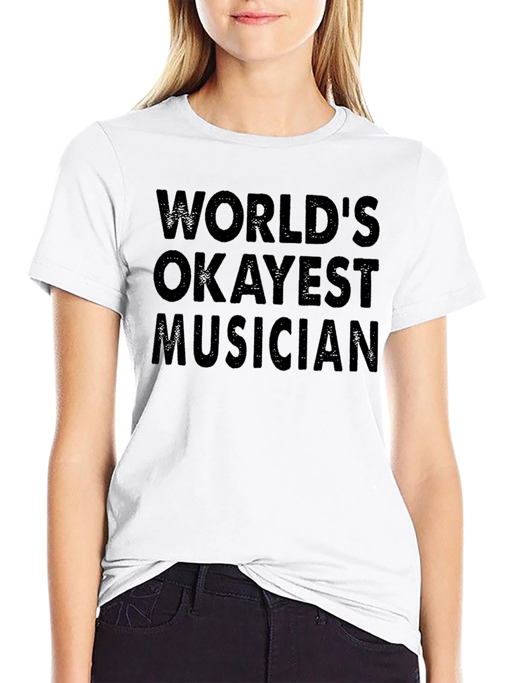 Worlds Okayest Musician Black T-Shirt