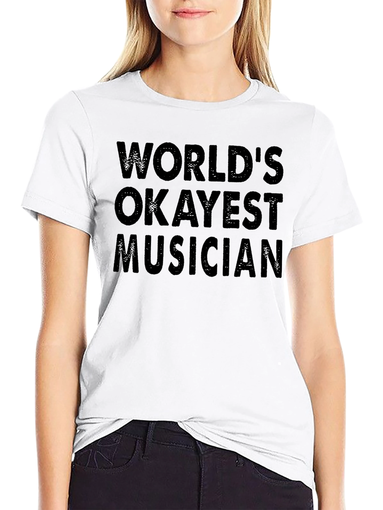 Worlds Okayest Musician Black T-Shirt