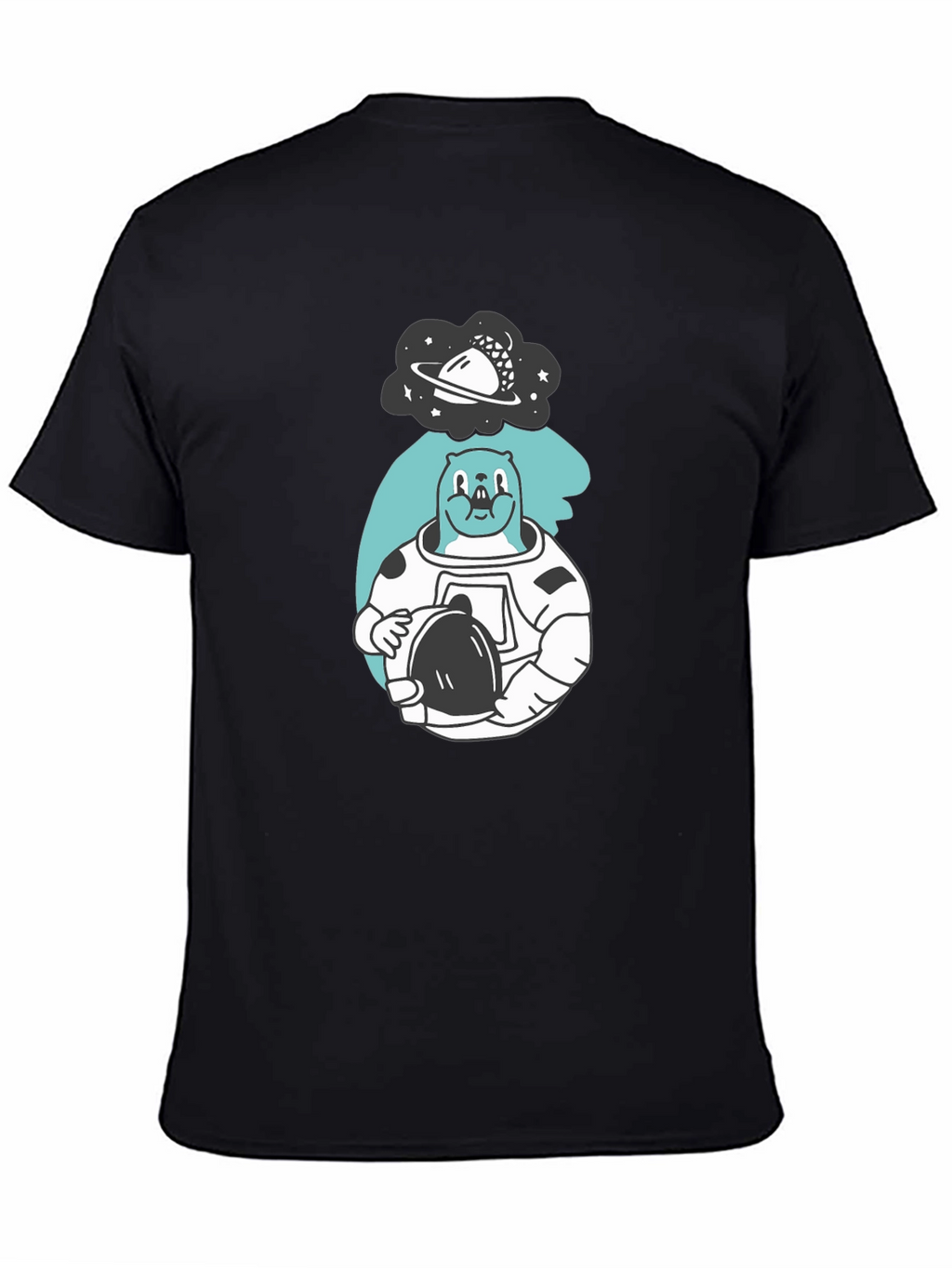Astronaut Beaver T-Shirt - Black