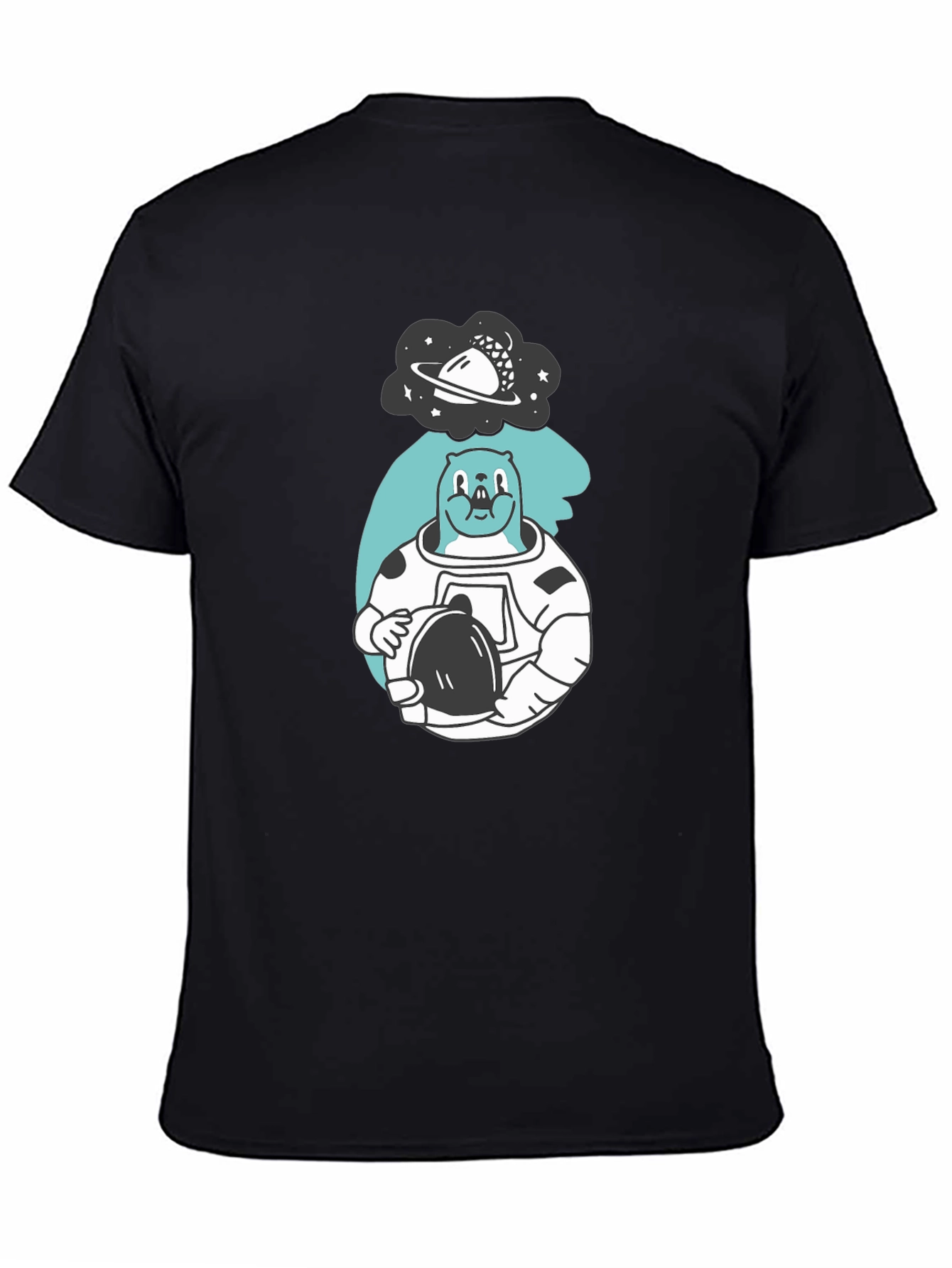 Astronaut Beaver T-Shirt - Black