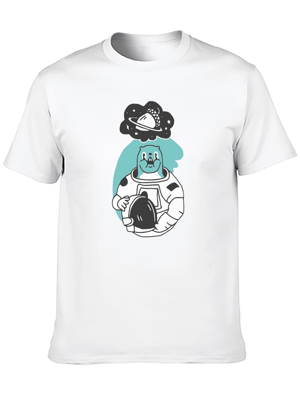 Astronaut Beaver T-Shirt - Black