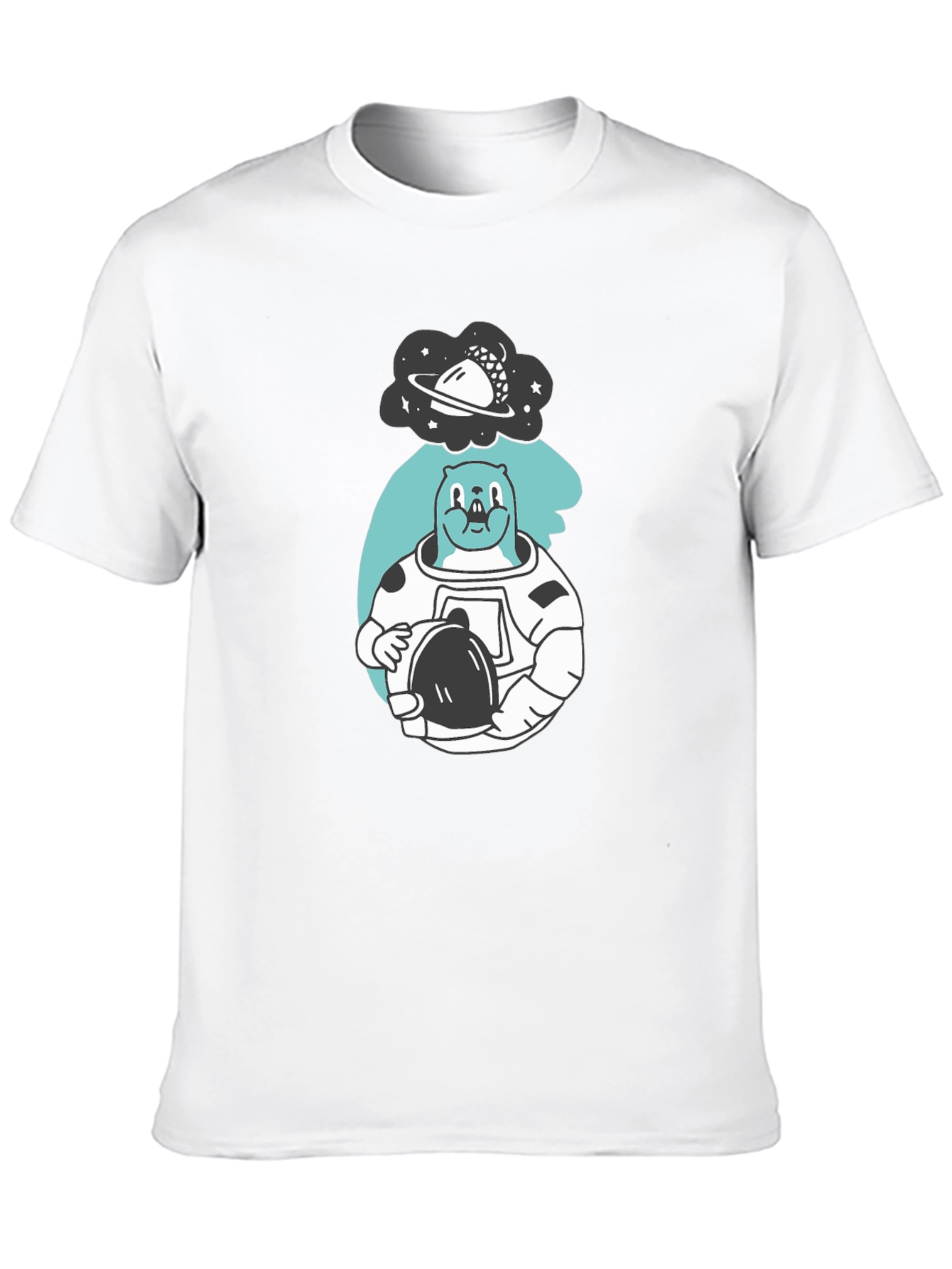Astronaut Beaver T-Shirt - Black