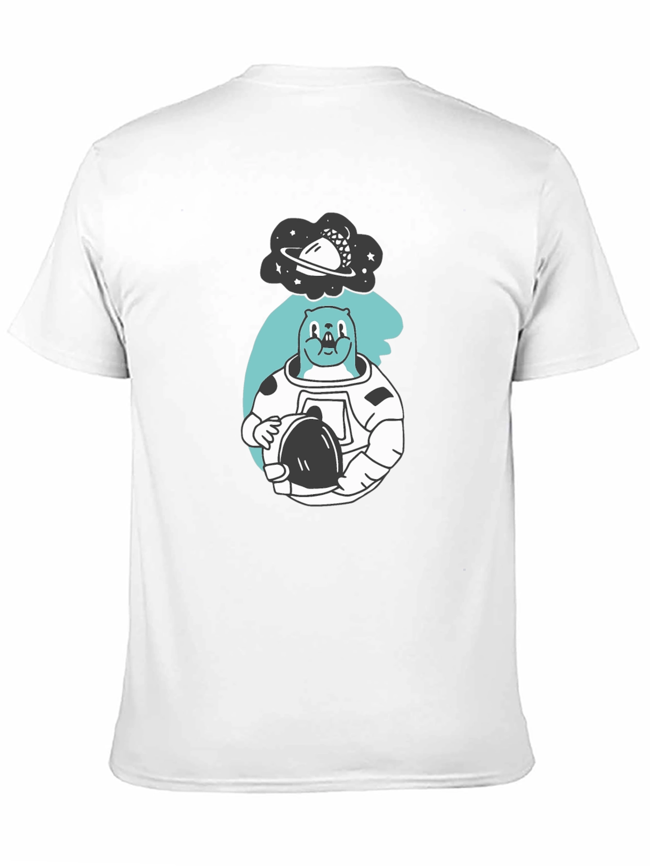 Astronaut Beaver T-Shirt - Black