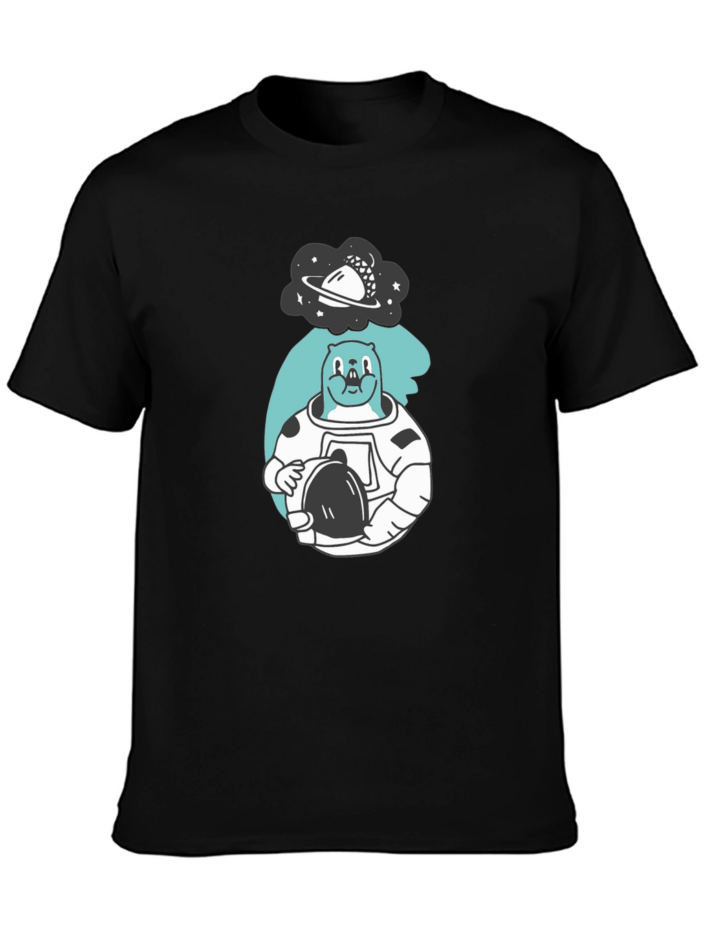 Astronaut Beaver T-Shirt - Black