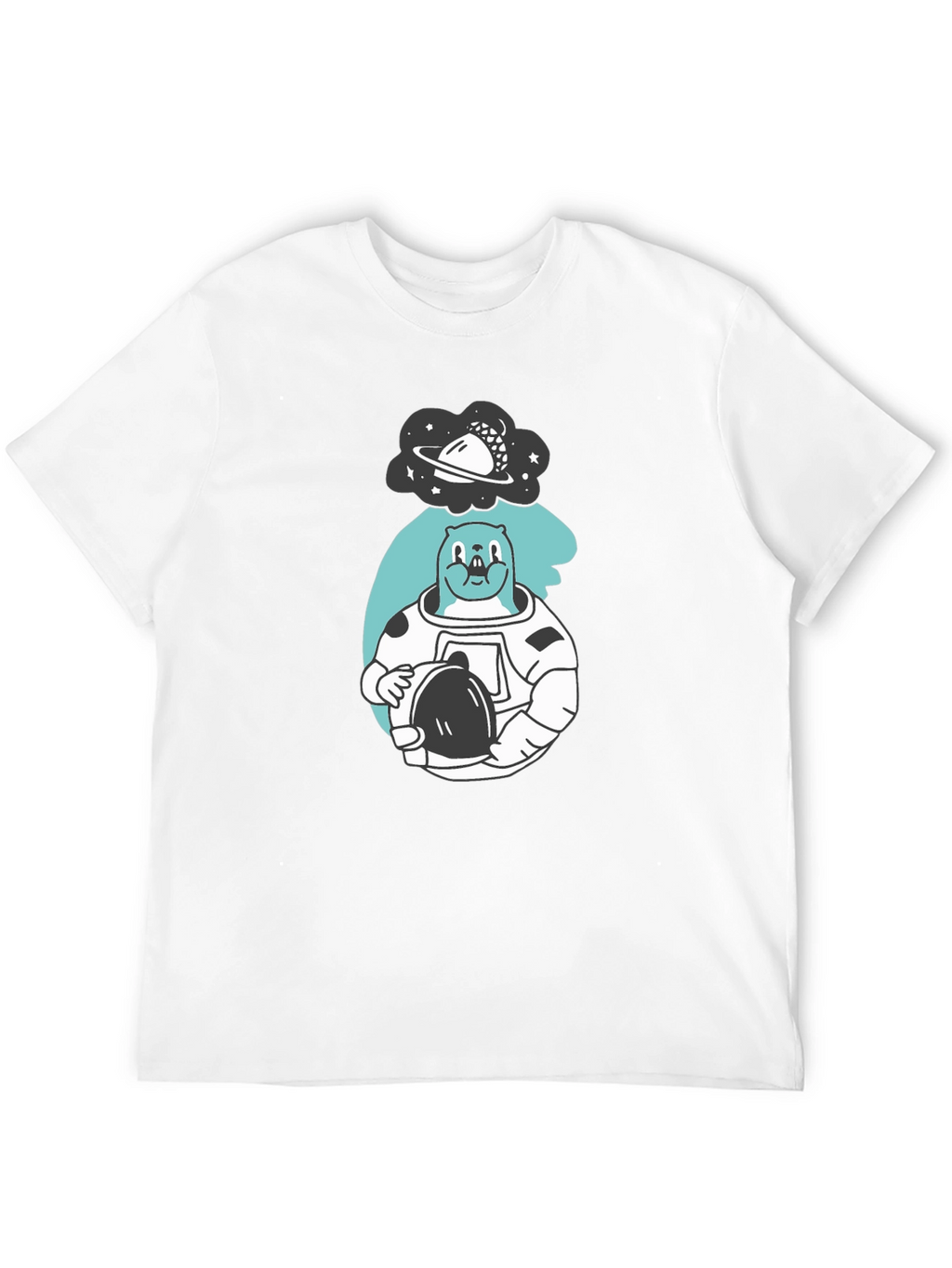 Astronaut Beaver T-Shirt - Black