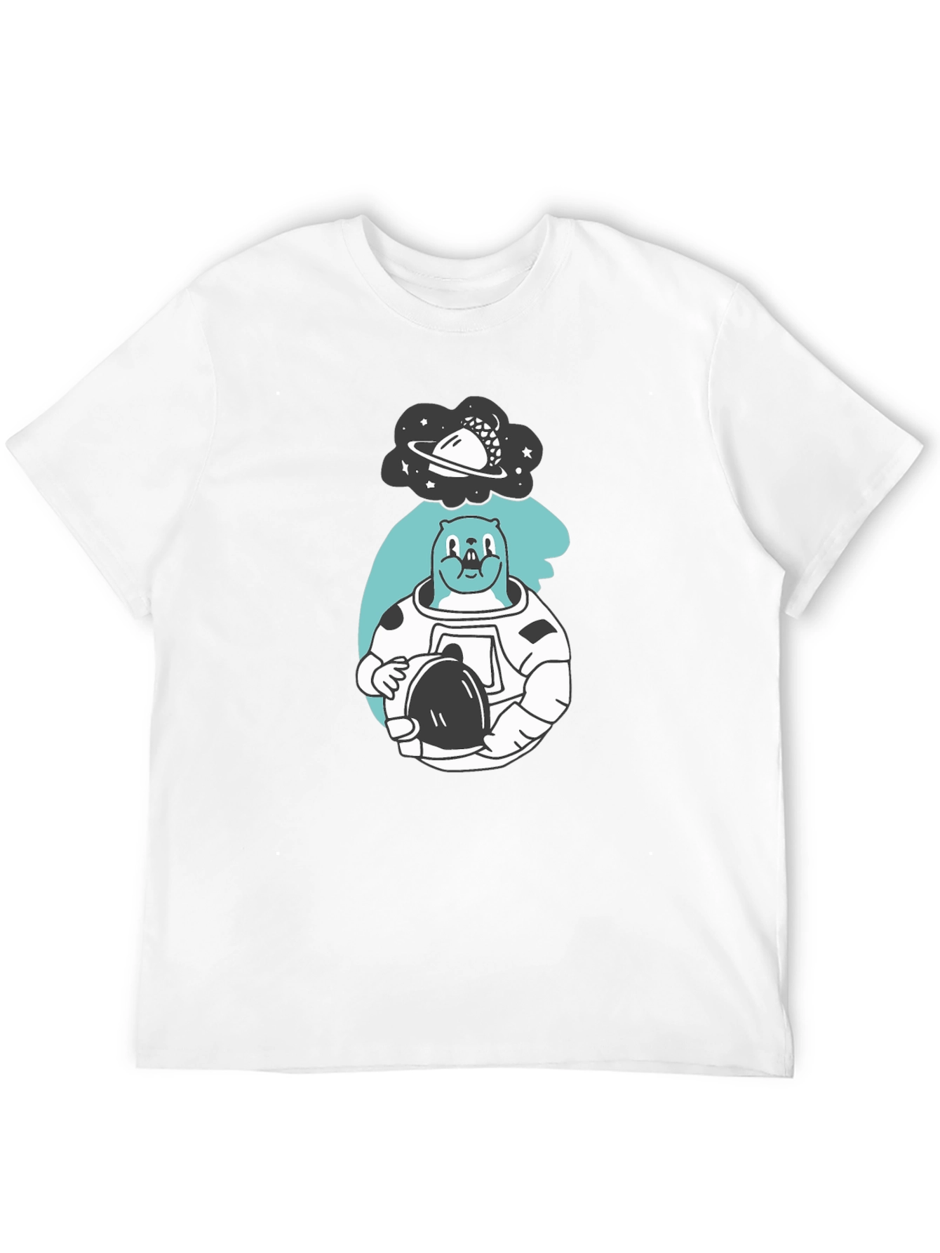 Astronaut Beaver T-Shirt - Black