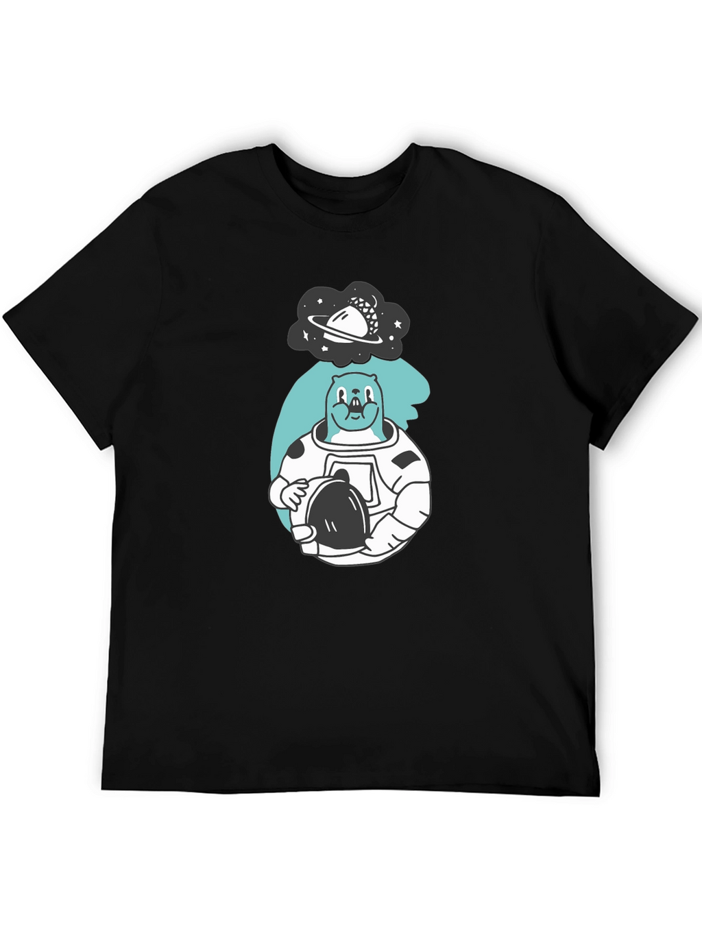 Astronaut Beaver T-Shirt - Black