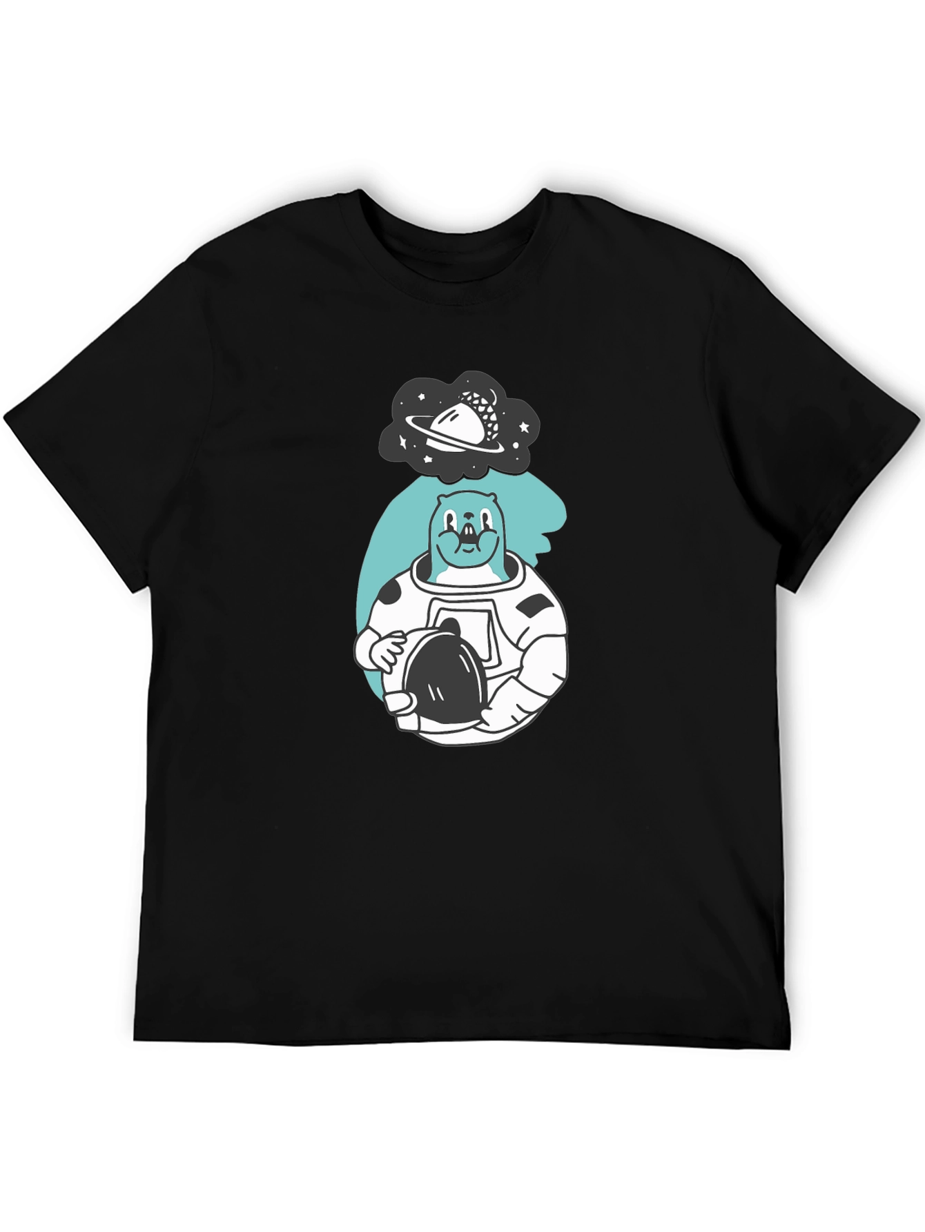 Astronaut Beaver T-Shirt - Black