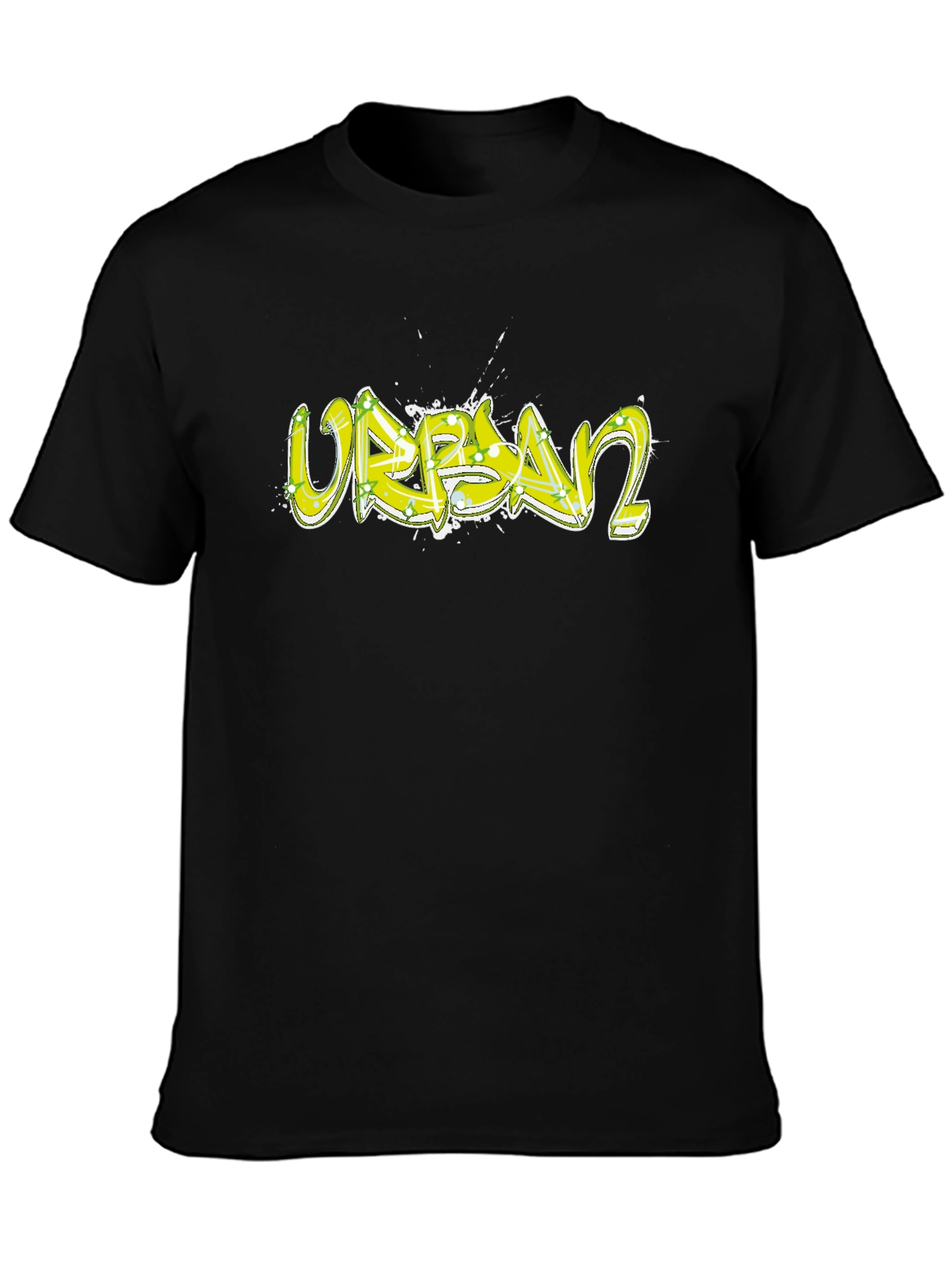 Urban Graffiti Graphic Black T-Shirt