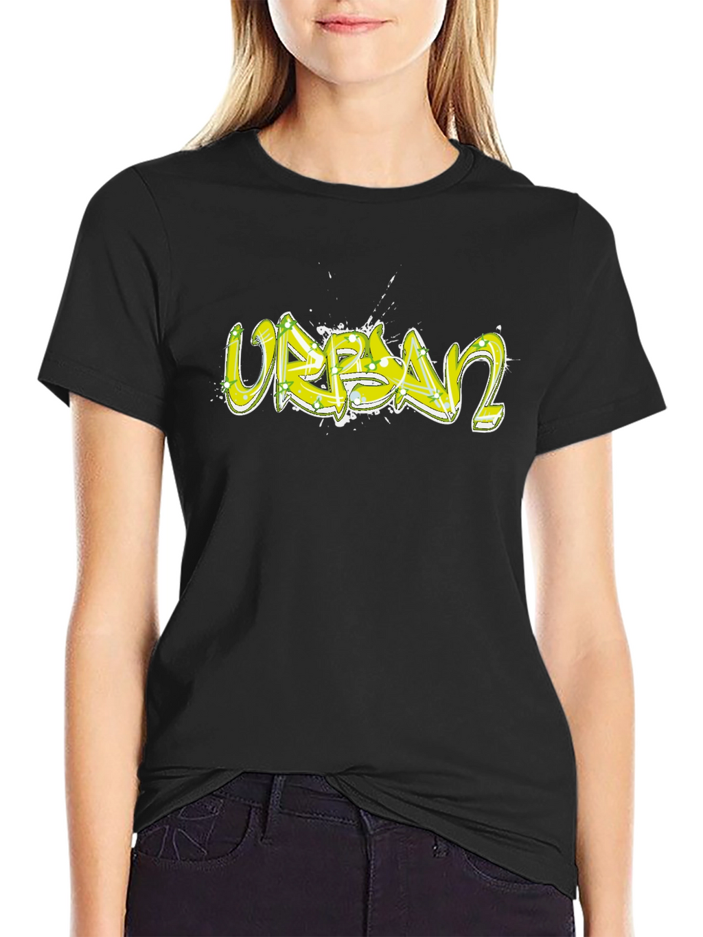 Urban Graffiti Graphic Black T-Shirt