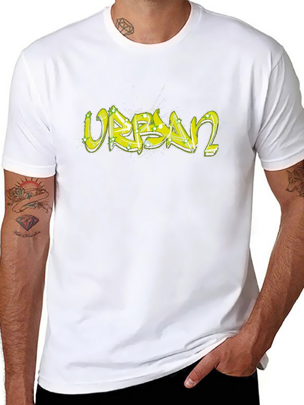 Urban Graffiti Graphic Black T-Shirt