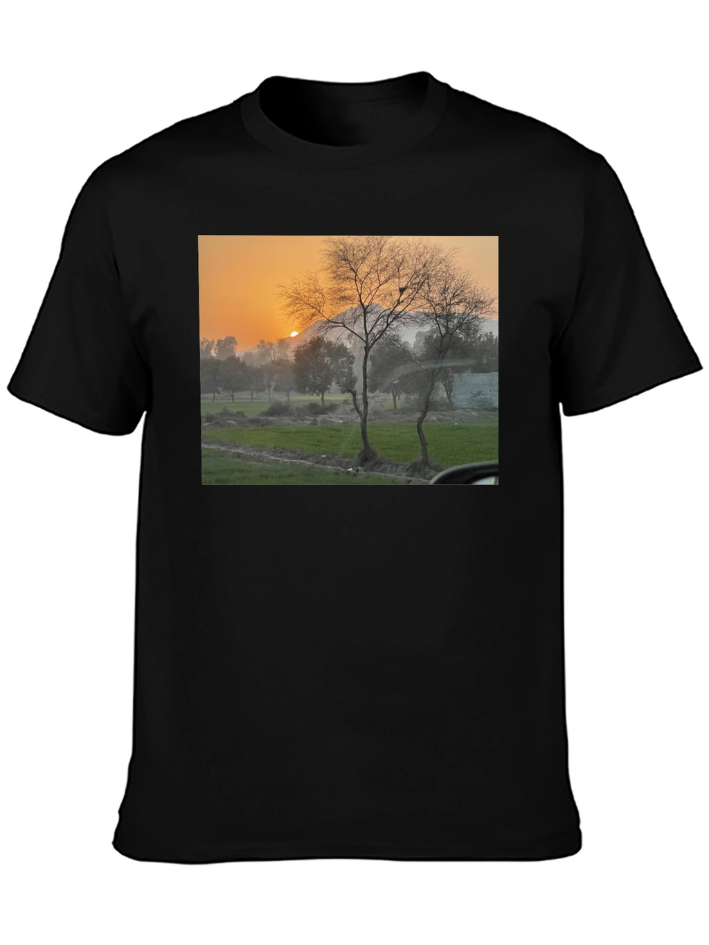Nature Scene Black T-Shirt