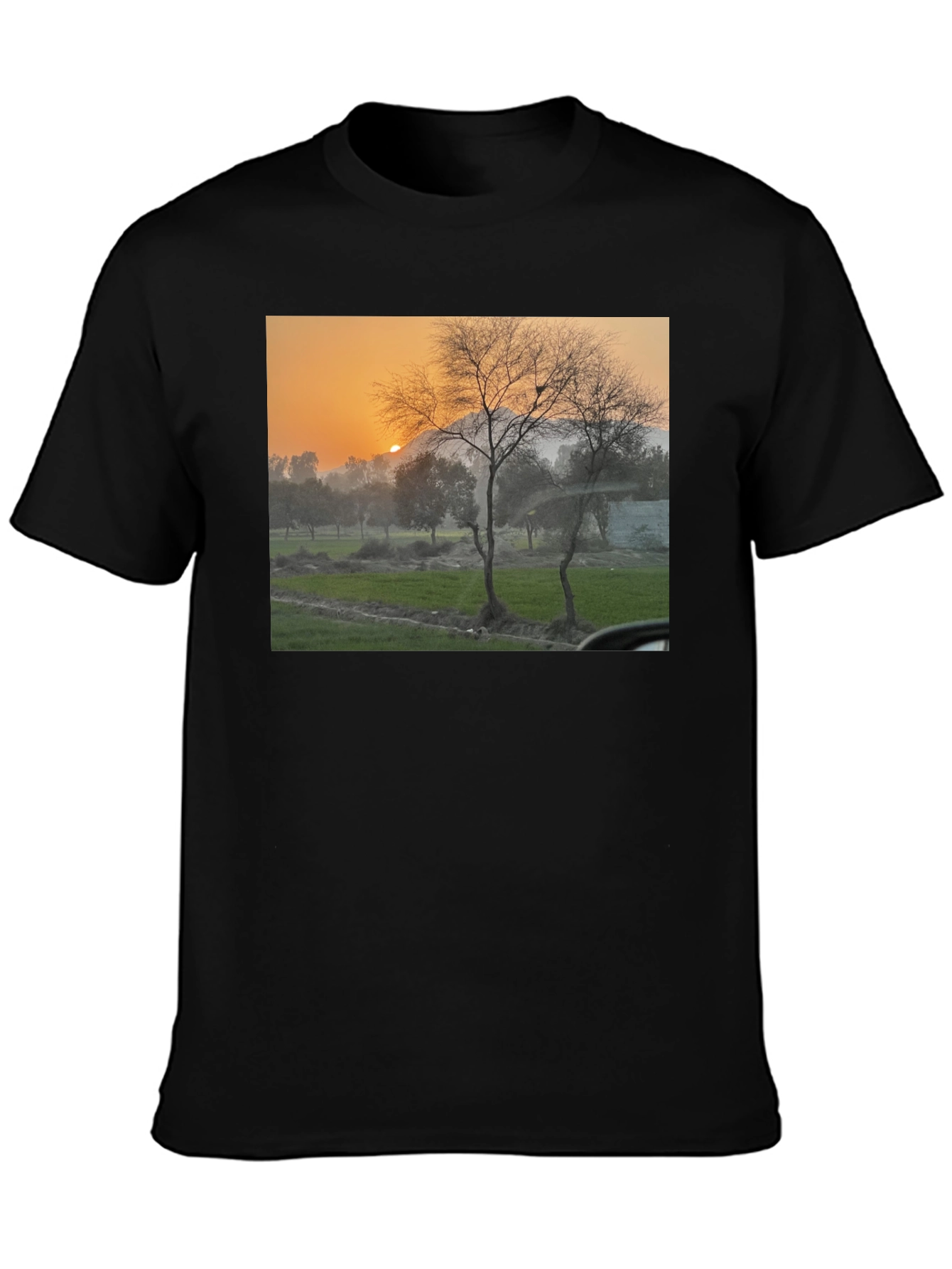 Nature Scene Black T-Shirt