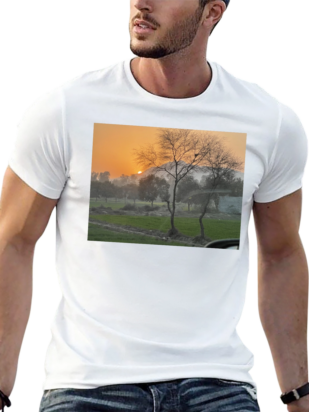 Nature Scene Black T-Shirt