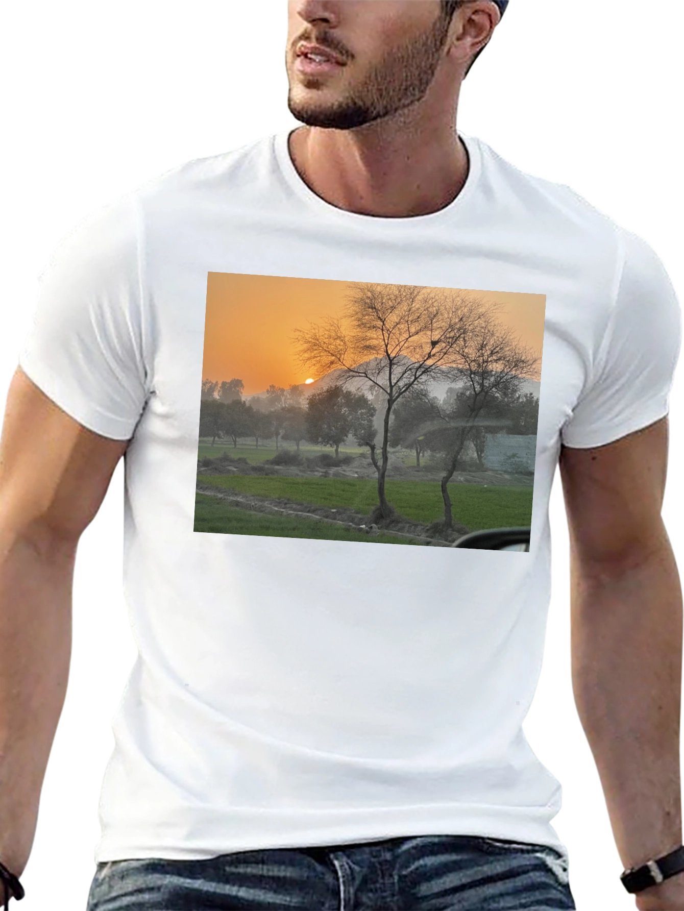 Nature Scene Black T-Shirt