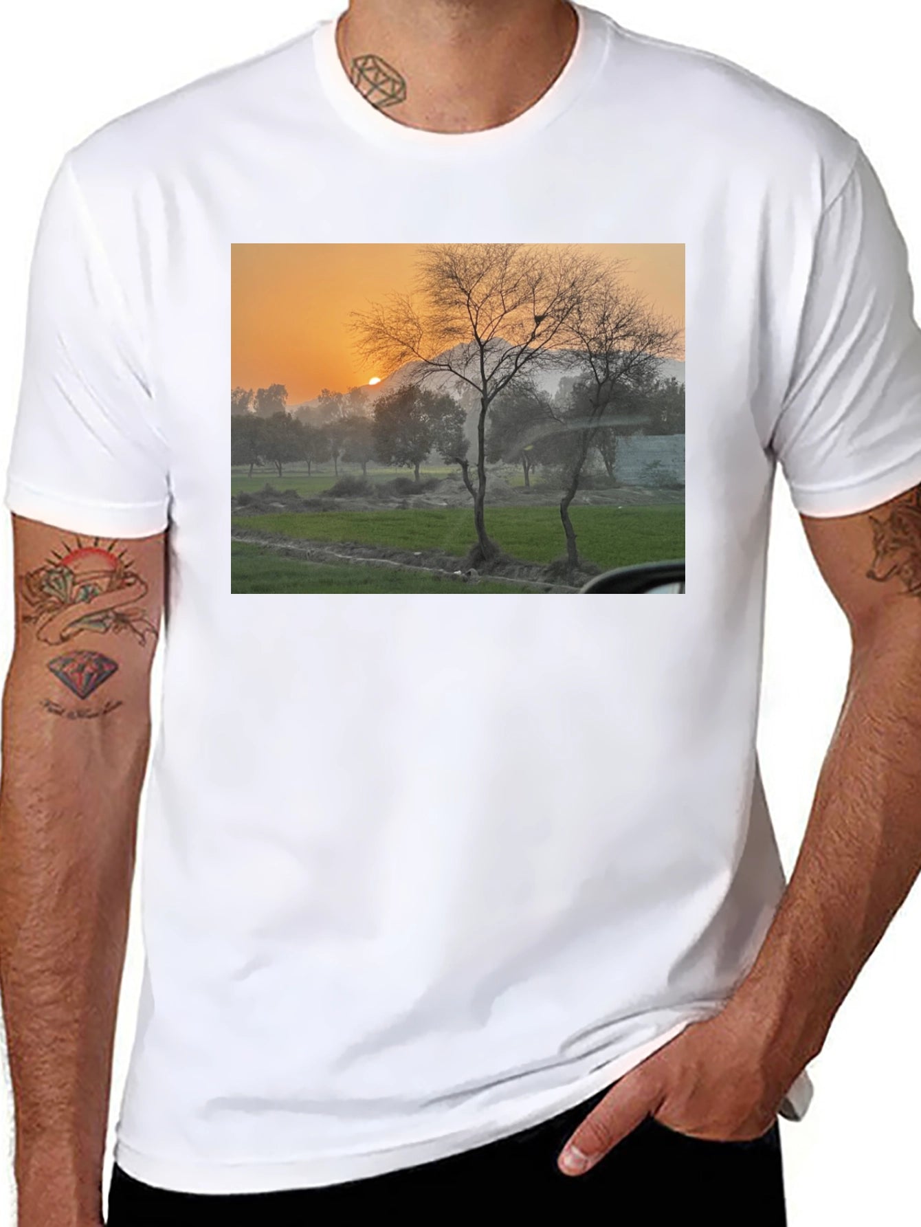 Nature Scene Black T-Shirt