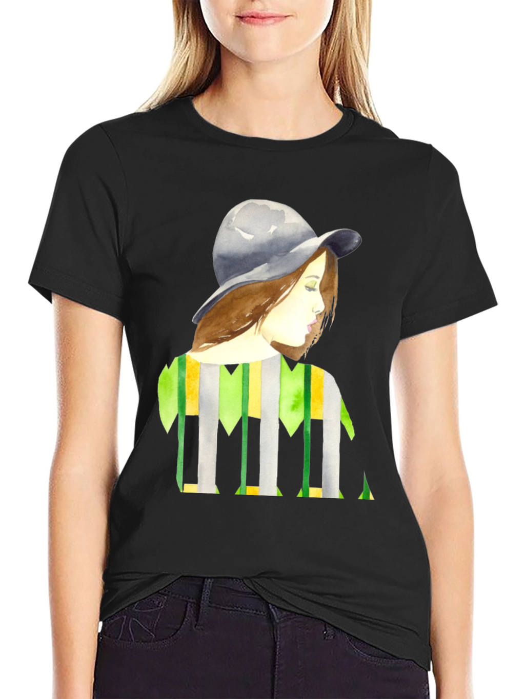 Stylish Woman Portrait Graphic Tee