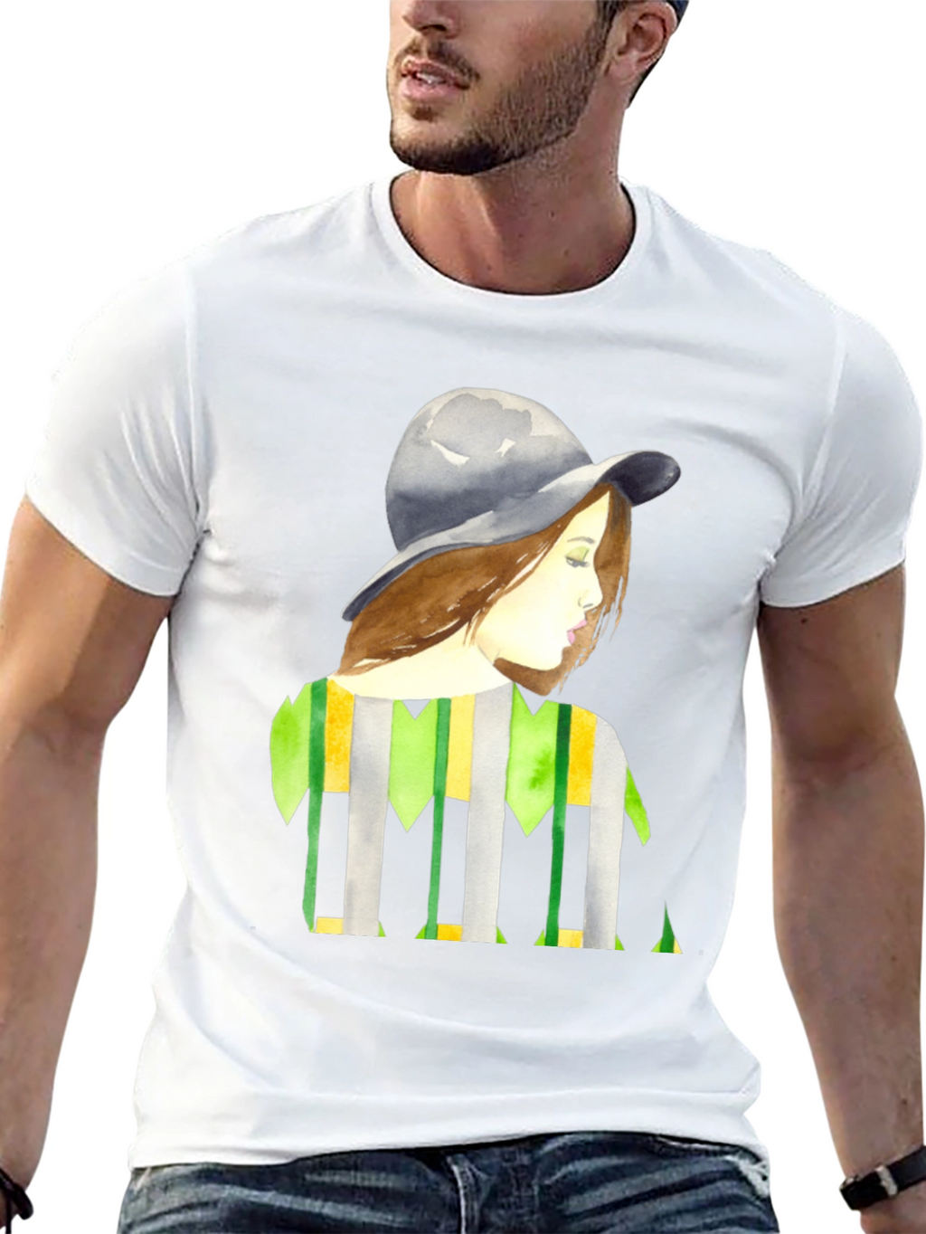 Stylish Woman Portrait Graphic Tee
