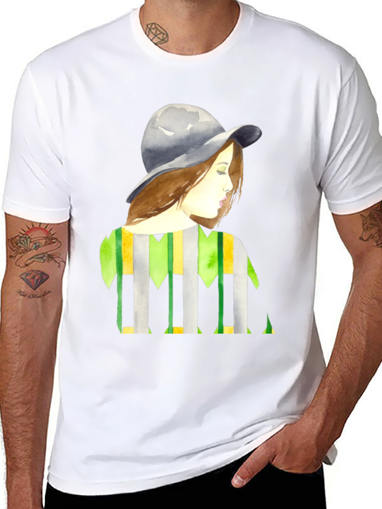 Stylish Woman Portrait Graphic Tee