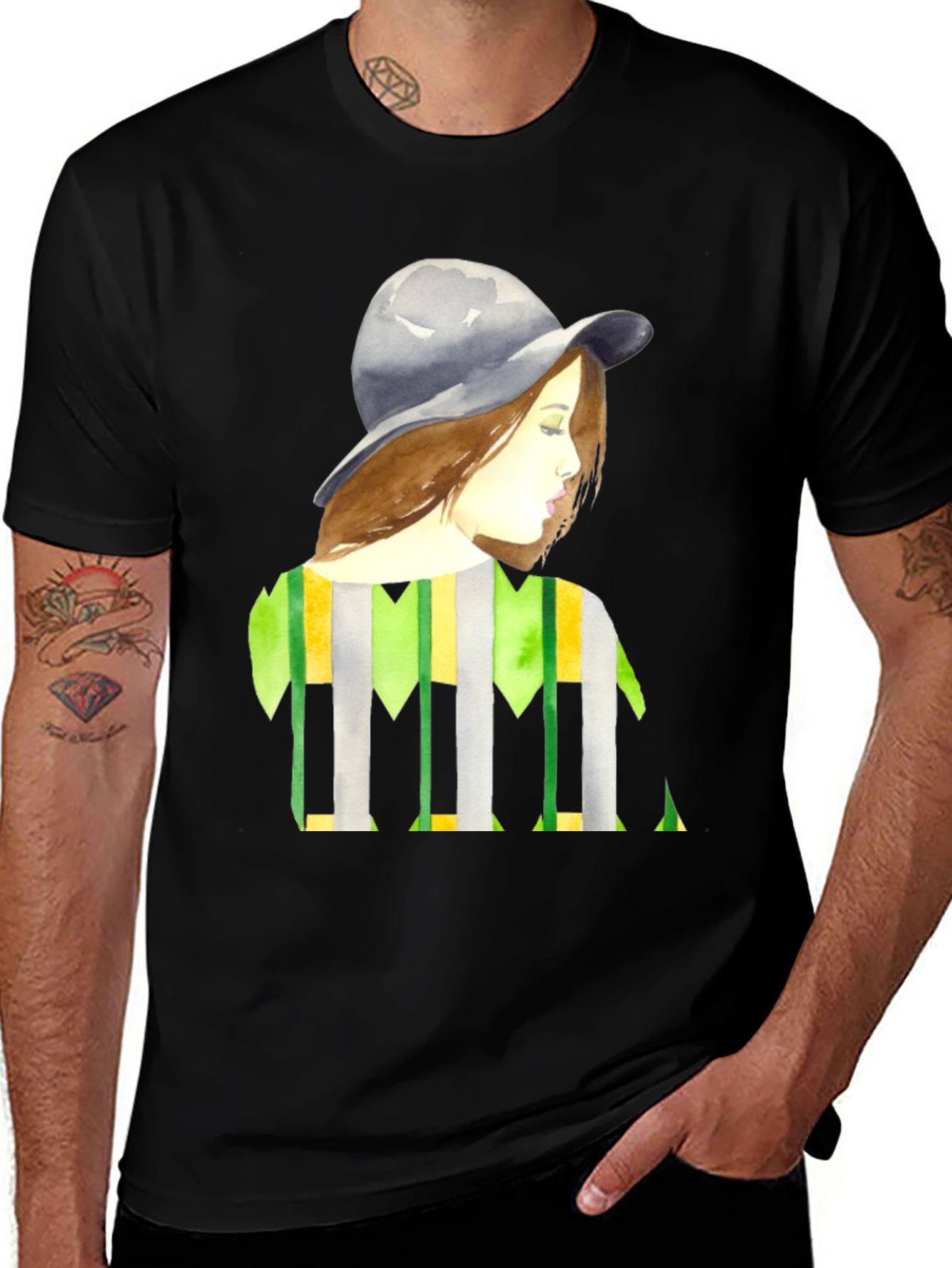 Stylish Woman Portrait Graphic Tee
