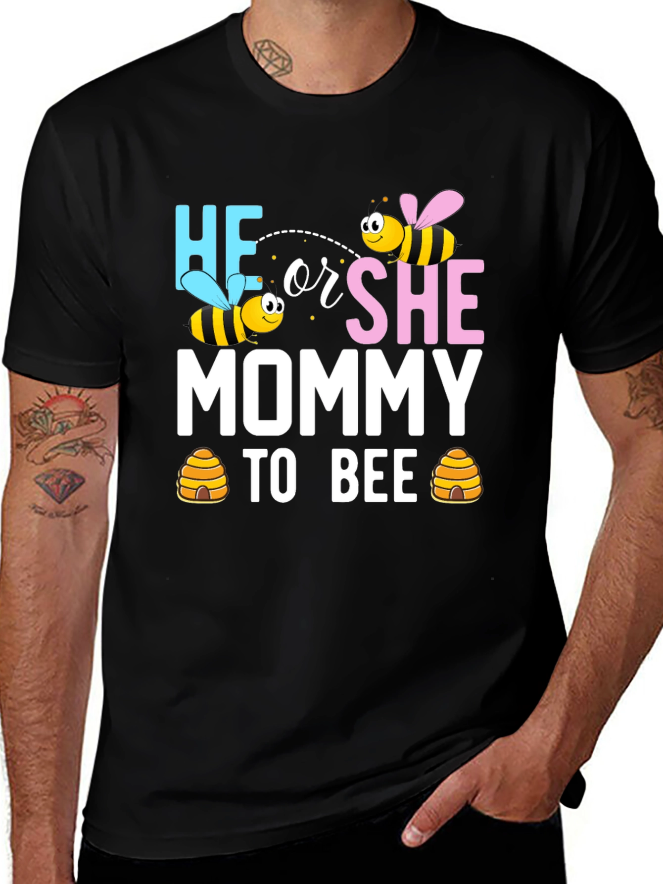 He or She Mommy to Bee Baby Shower T-Shirt