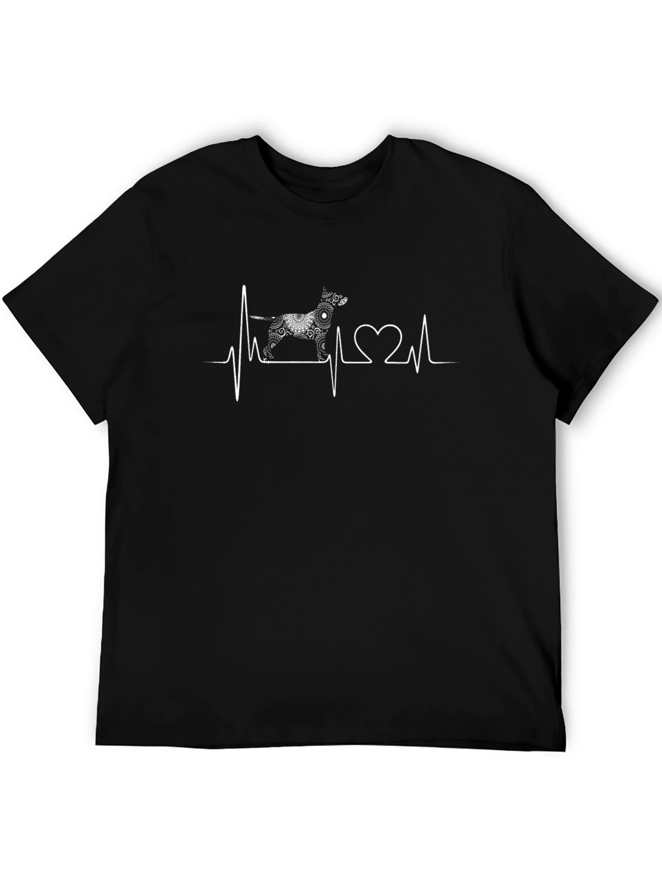 Dog Breed Heartbeat T-Shirt - Black