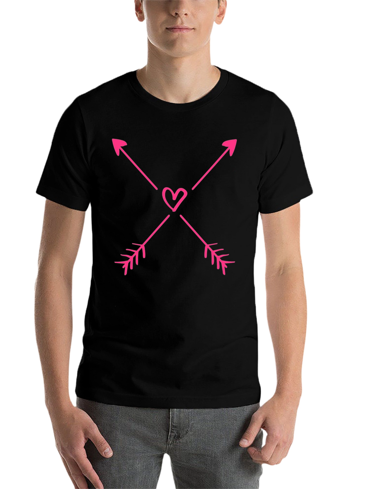 Heart Arrow Graphic Tee - Black