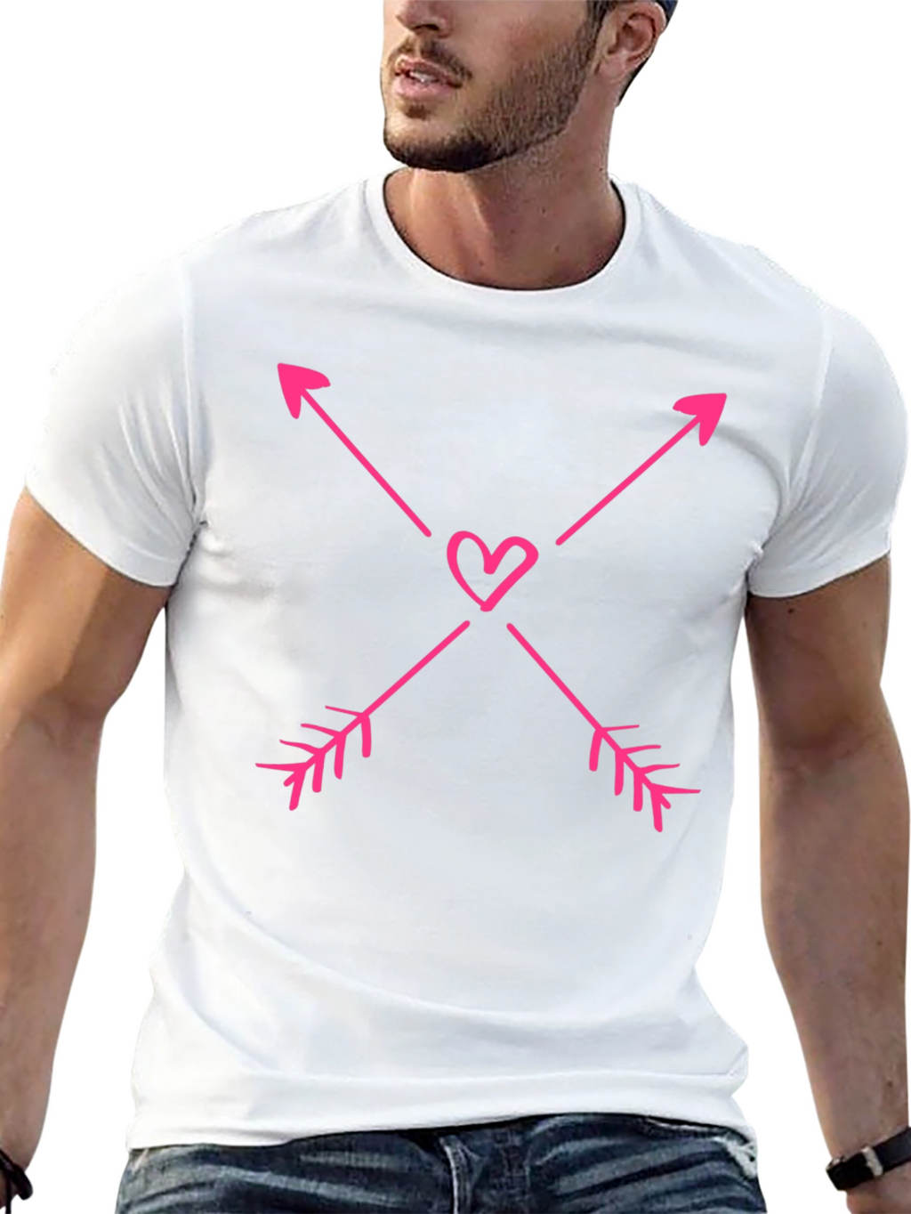 Heart Arrow Graphic Tee - Black