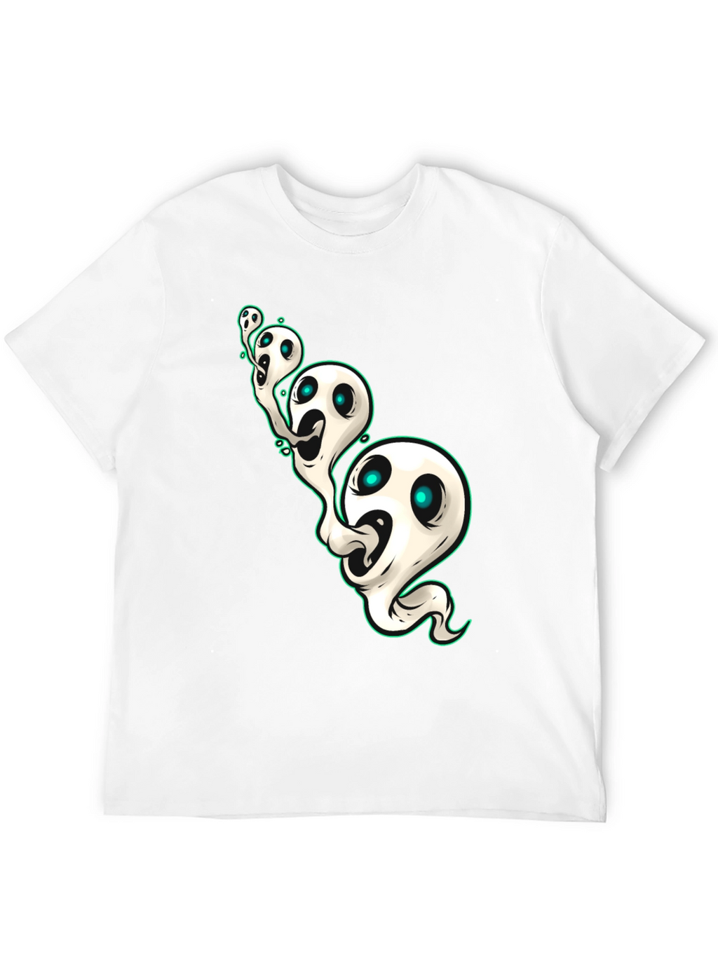 Spooky Ghosts Graphic Black T-Shirt