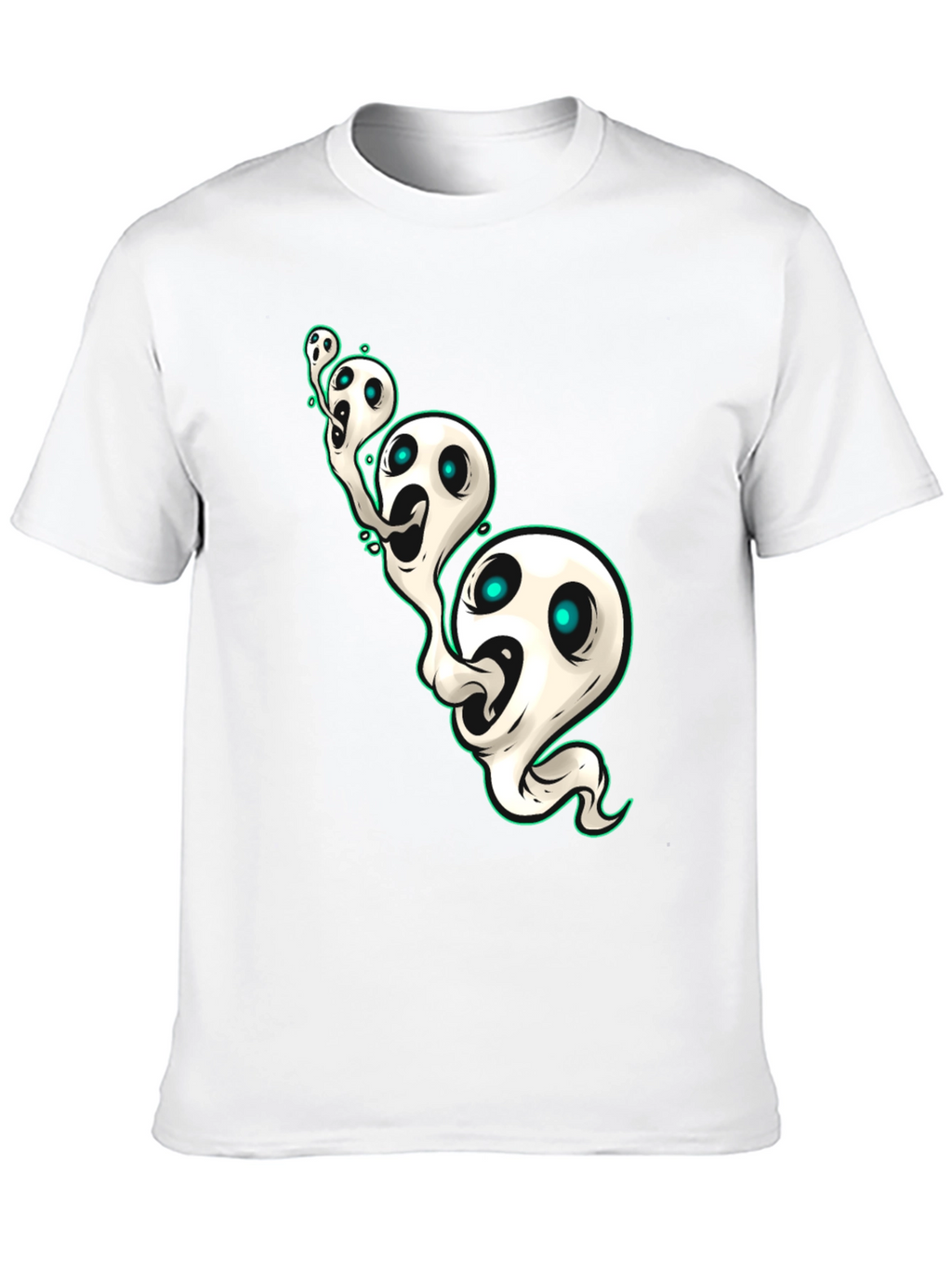 Spooky Ghosts Graphic Black T-Shirt