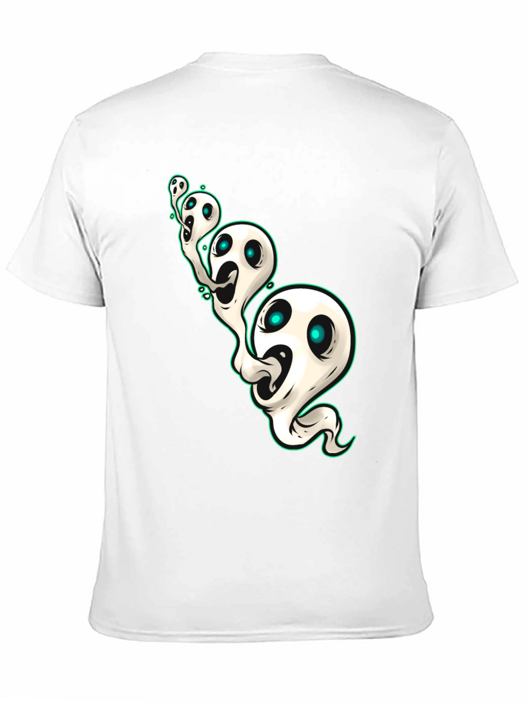 Spooky Ghosts Graphic Black T-Shirt